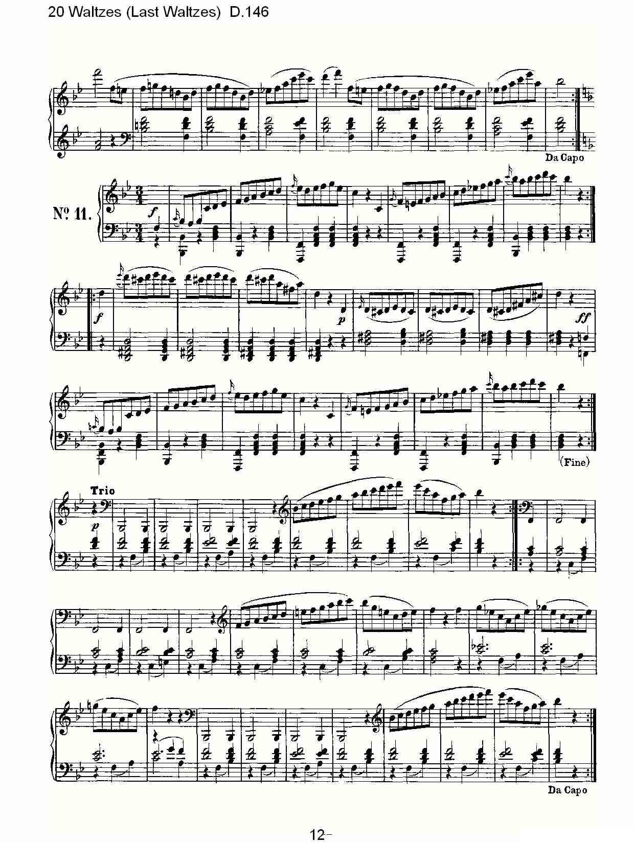 20 Waltzes（Last Waltzes) D.14）钢琴曲谱（图12）