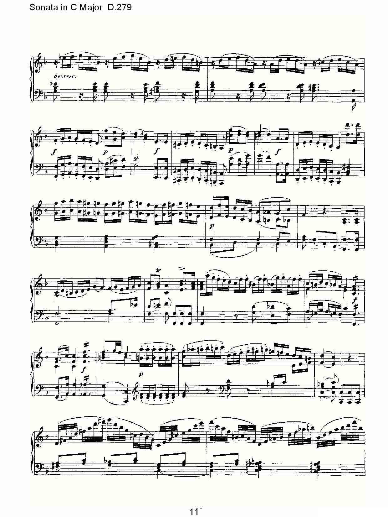 Sonata in C Major D.279（C大调奏鸣曲 D.279）钢琴曲谱（图11）