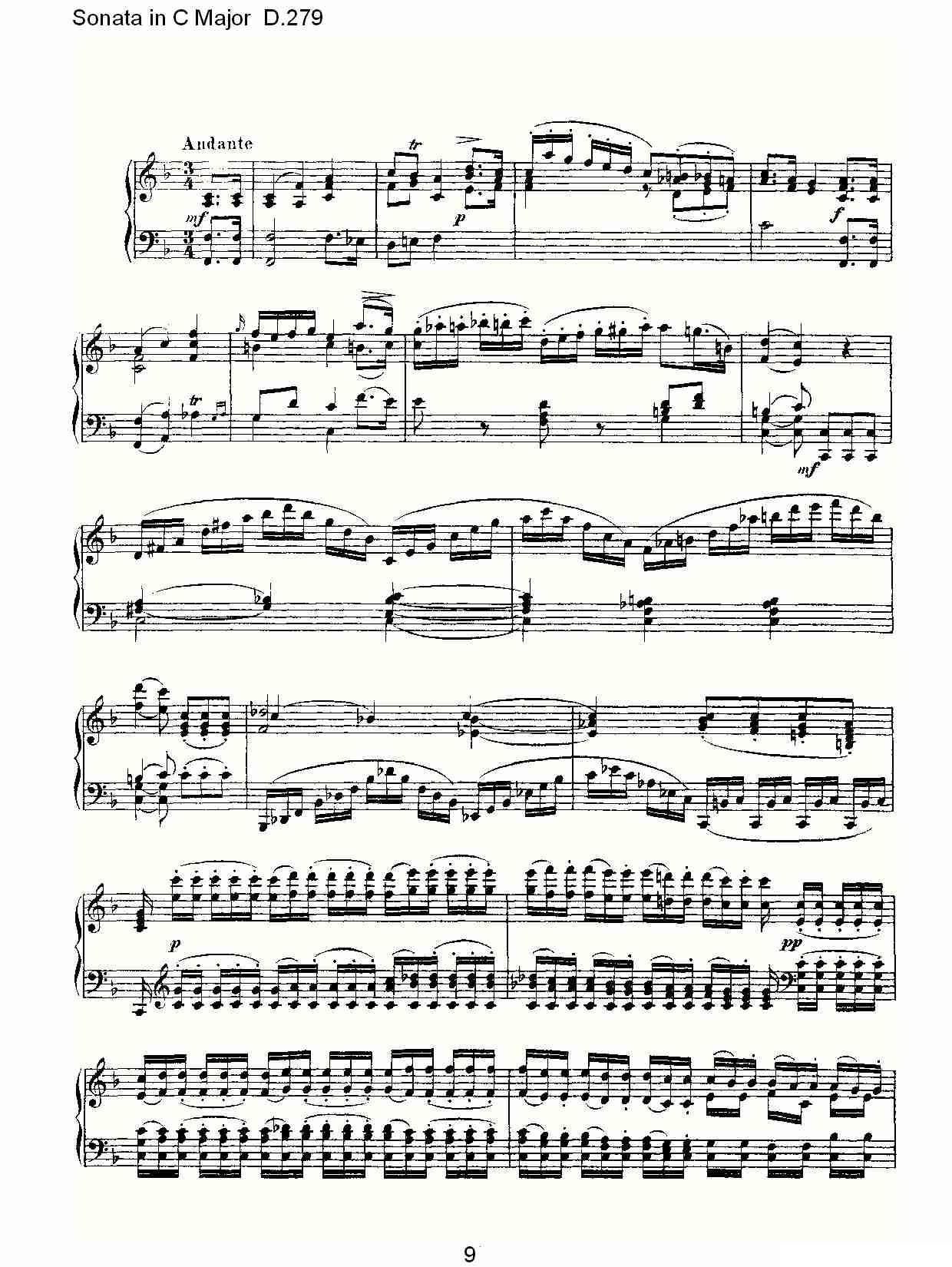 Sonata in C Major D.279（C大调奏鸣曲 D.279）钢琴曲谱（图9）