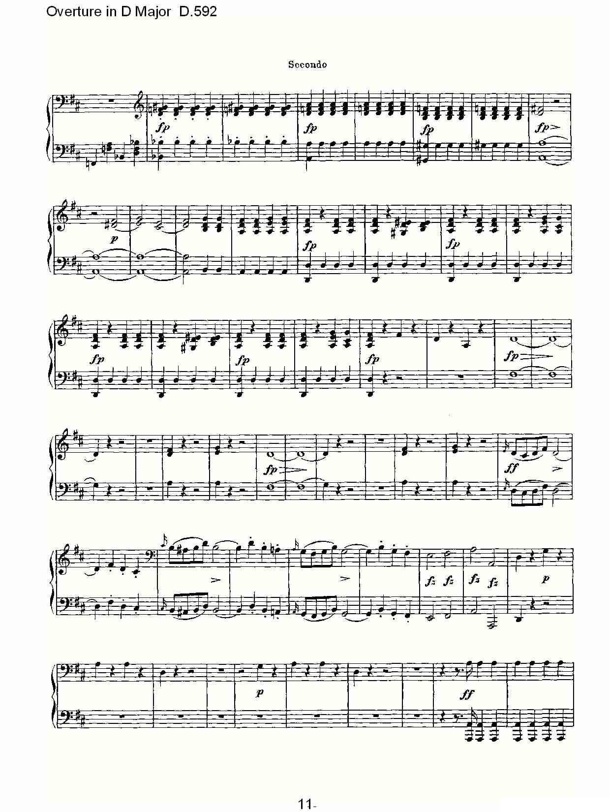 Overture in D Major D.592（Ｄ大调序曲 D.592）钢琴曲谱（图11）