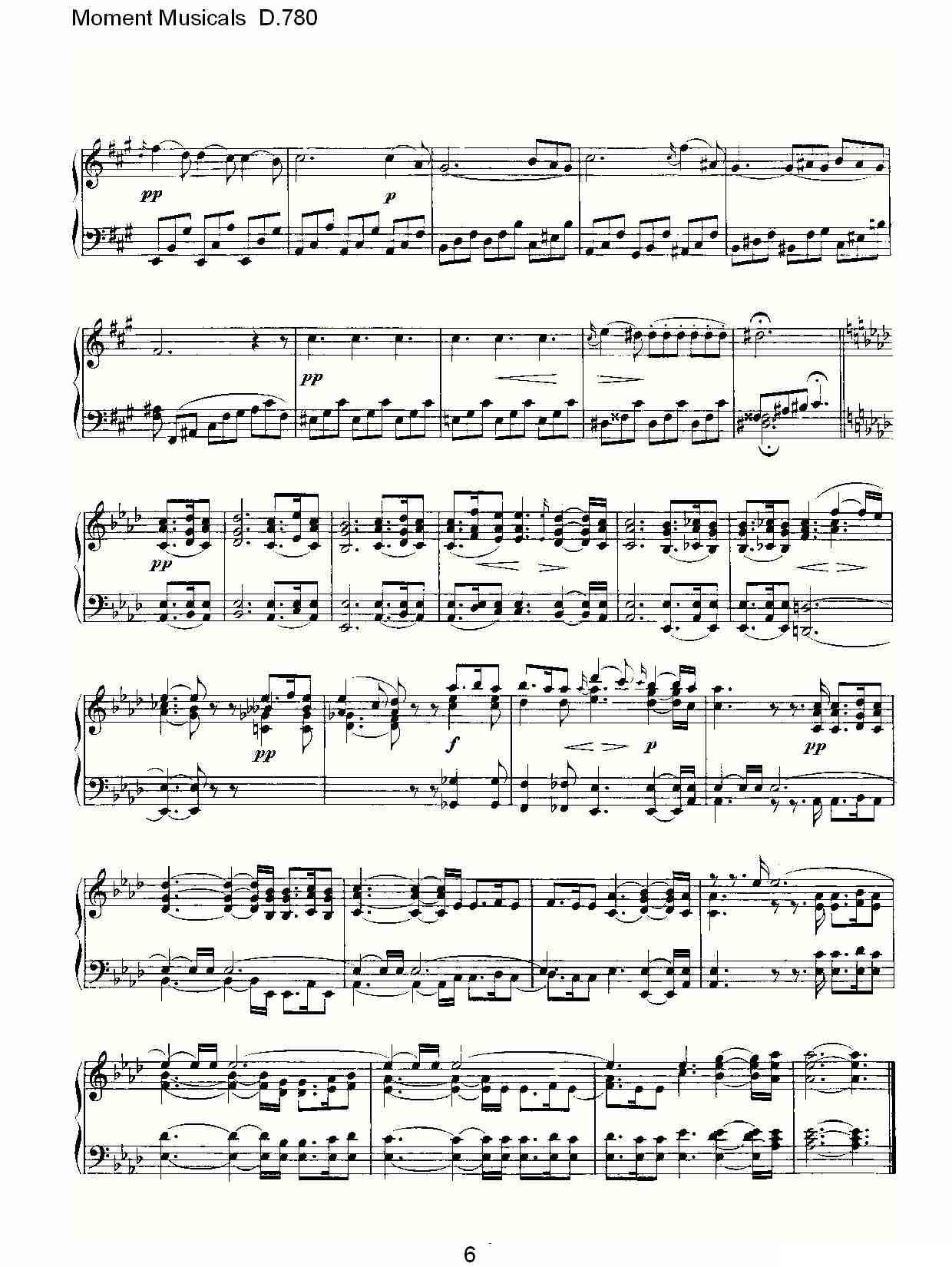 Moment Musicals D.780钢琴曲谱（图6）