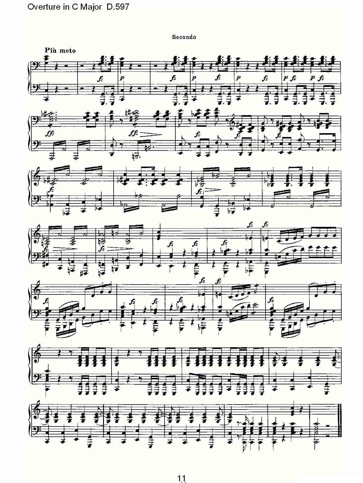 Overture in C Major D.597（Ｃ大调序曲 D.597）钢琴曲谱（图11）