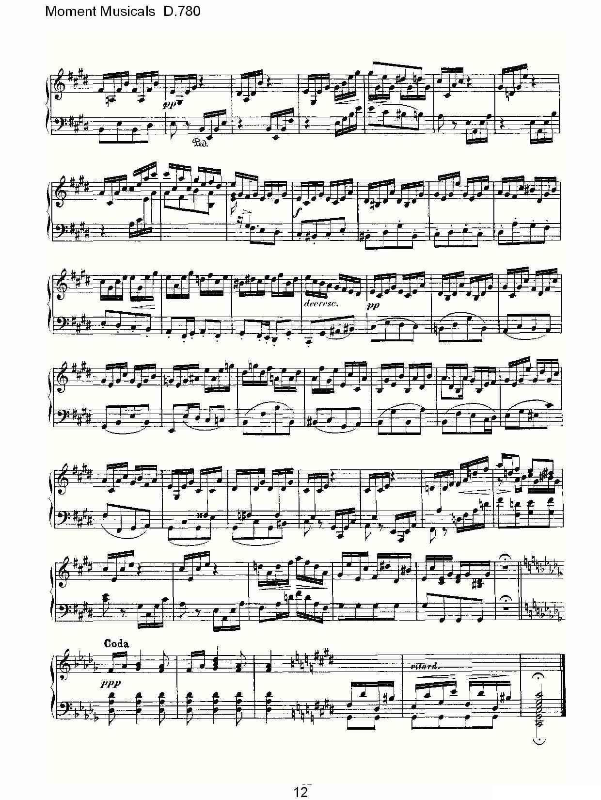 Moment Musicals D.780钢琴曲谱（图12）