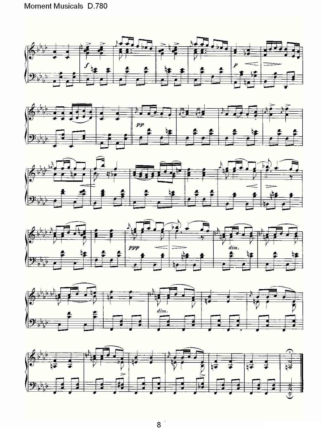 Moment Musicals D.780钢琴曲谱（图8）