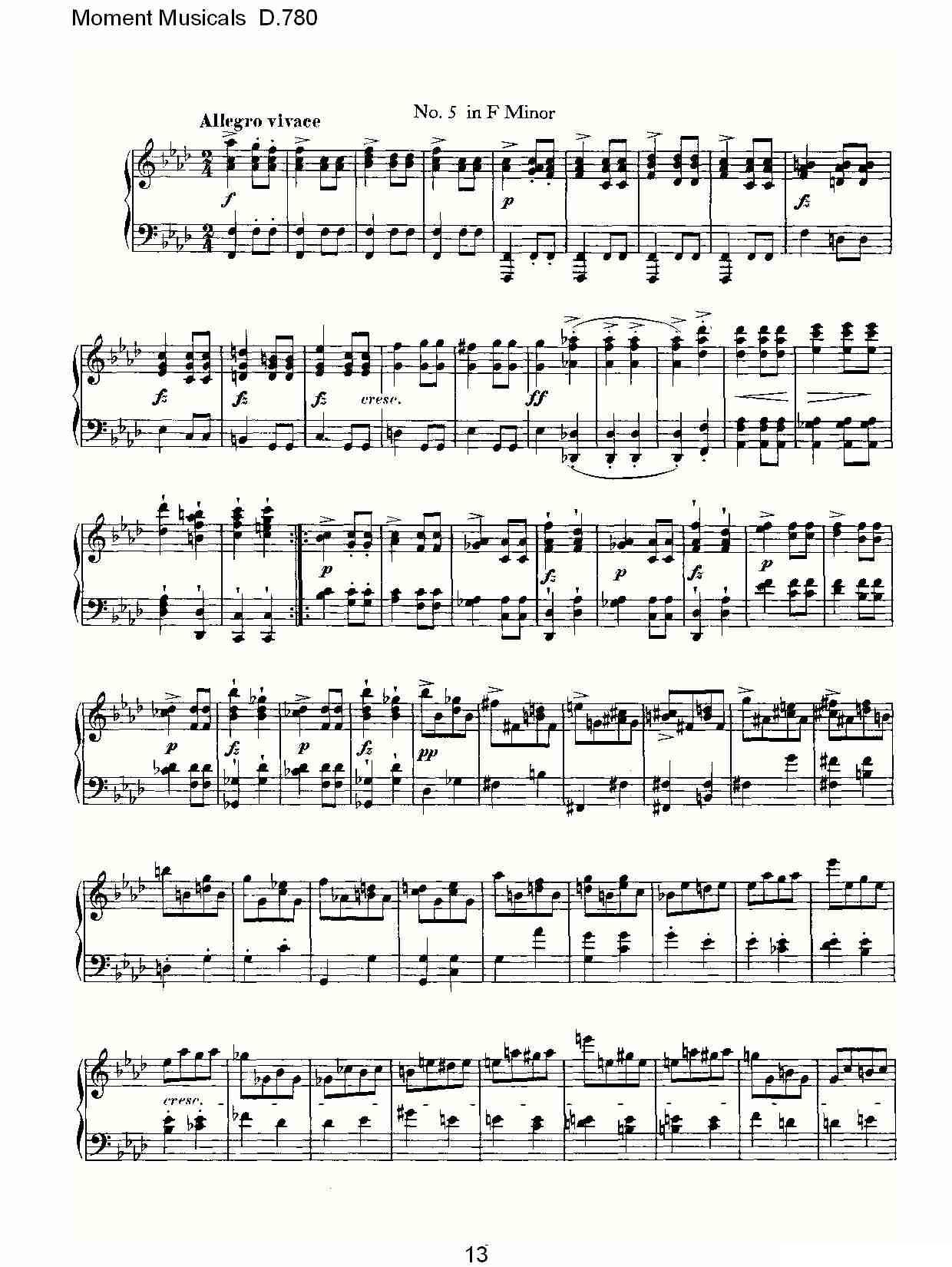 Moment Musicals D.780钢琴曲谱（图13）