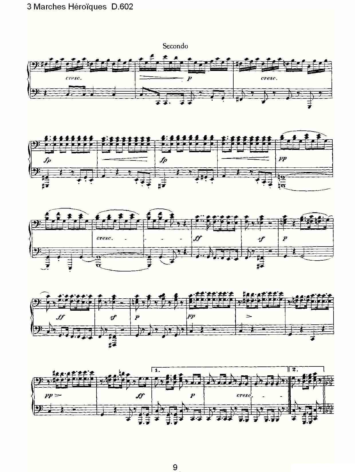 3 Marches Héro?ques D.602（3 进行曲Héro?que）钢琴曲谱（图9）