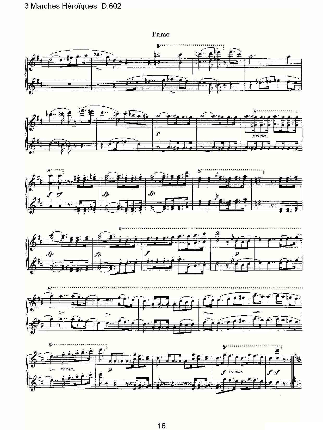 3 Marches Héro?ques D.602（3 进行曲Héro?que）钢琴曲谱（图16）