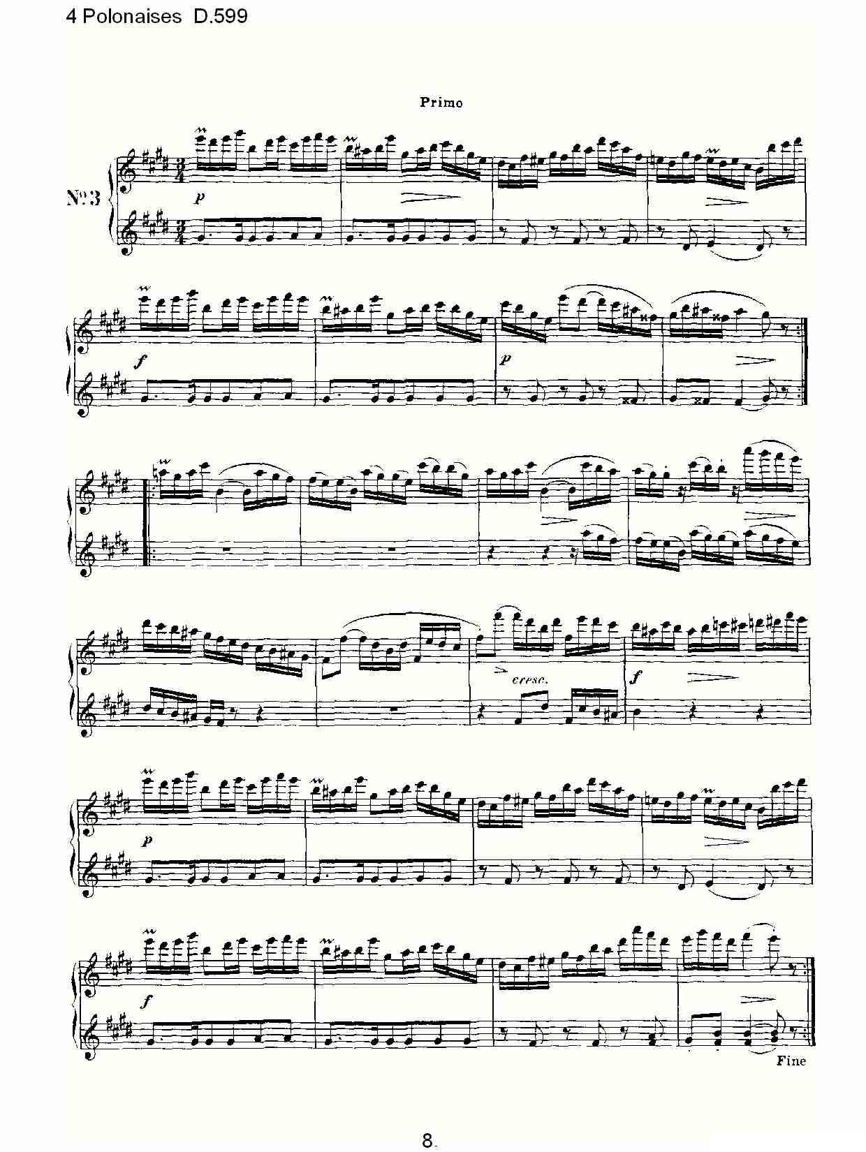 4 Polonaises D.599（４波罗乃兹舞曲 D.599）钢琴曲谱（图8）