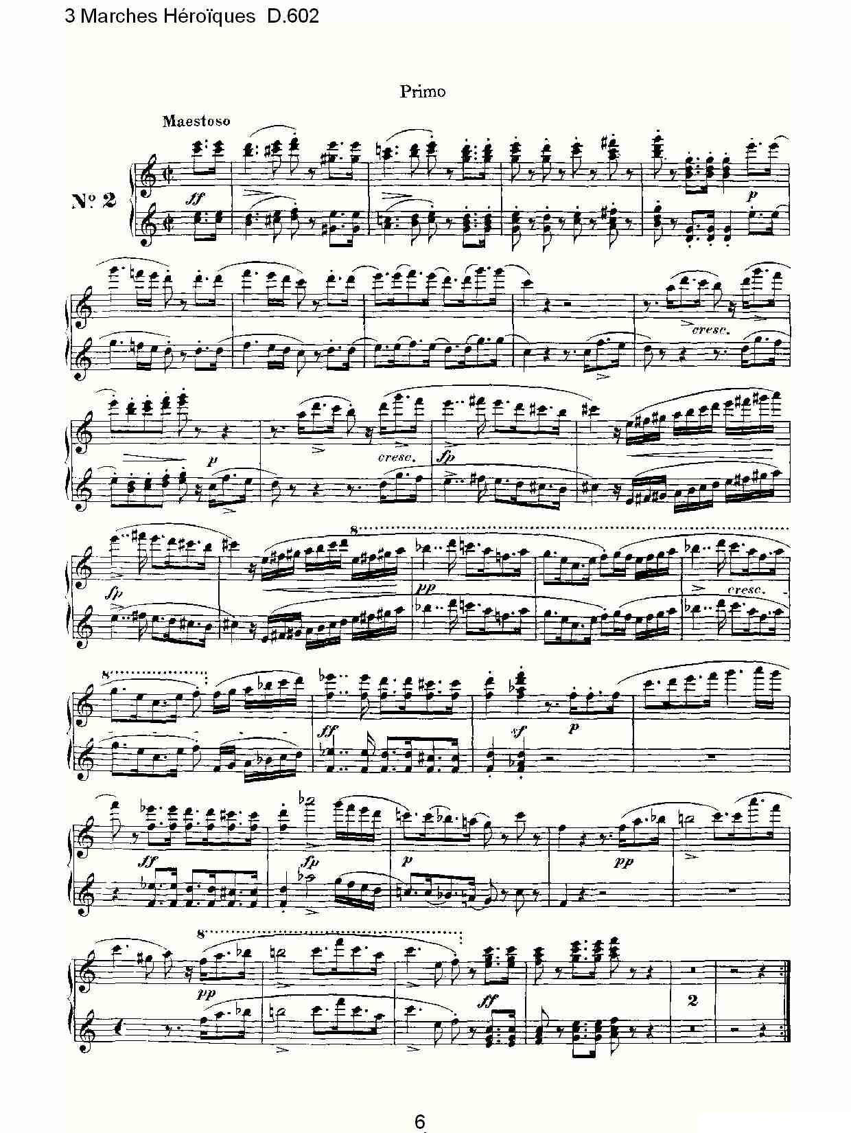 3 Marches Héro?ques D.602（3 进行曲Héro?que）钢琴曲谱（图6）