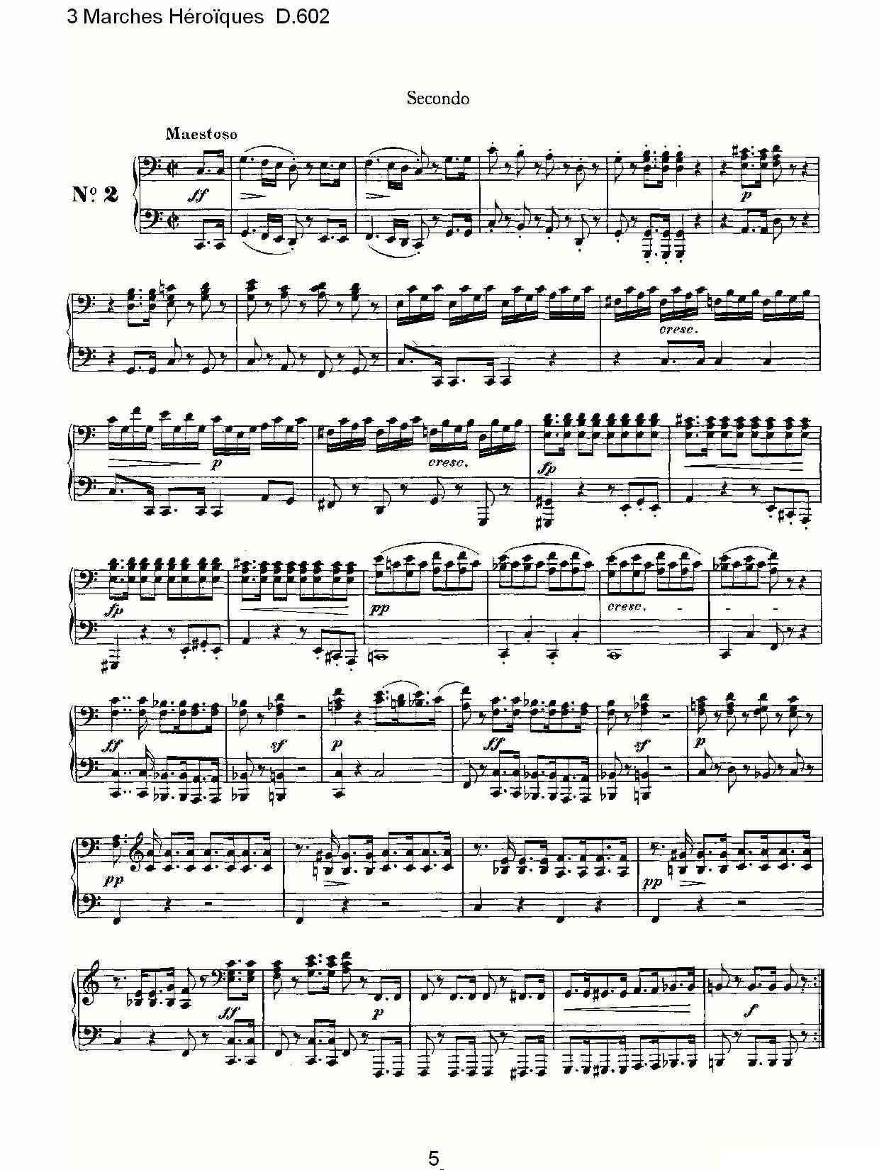 3 Marches Héro?ques D.602（3 进行曲Héro?que）钢琴曲谱（图4）