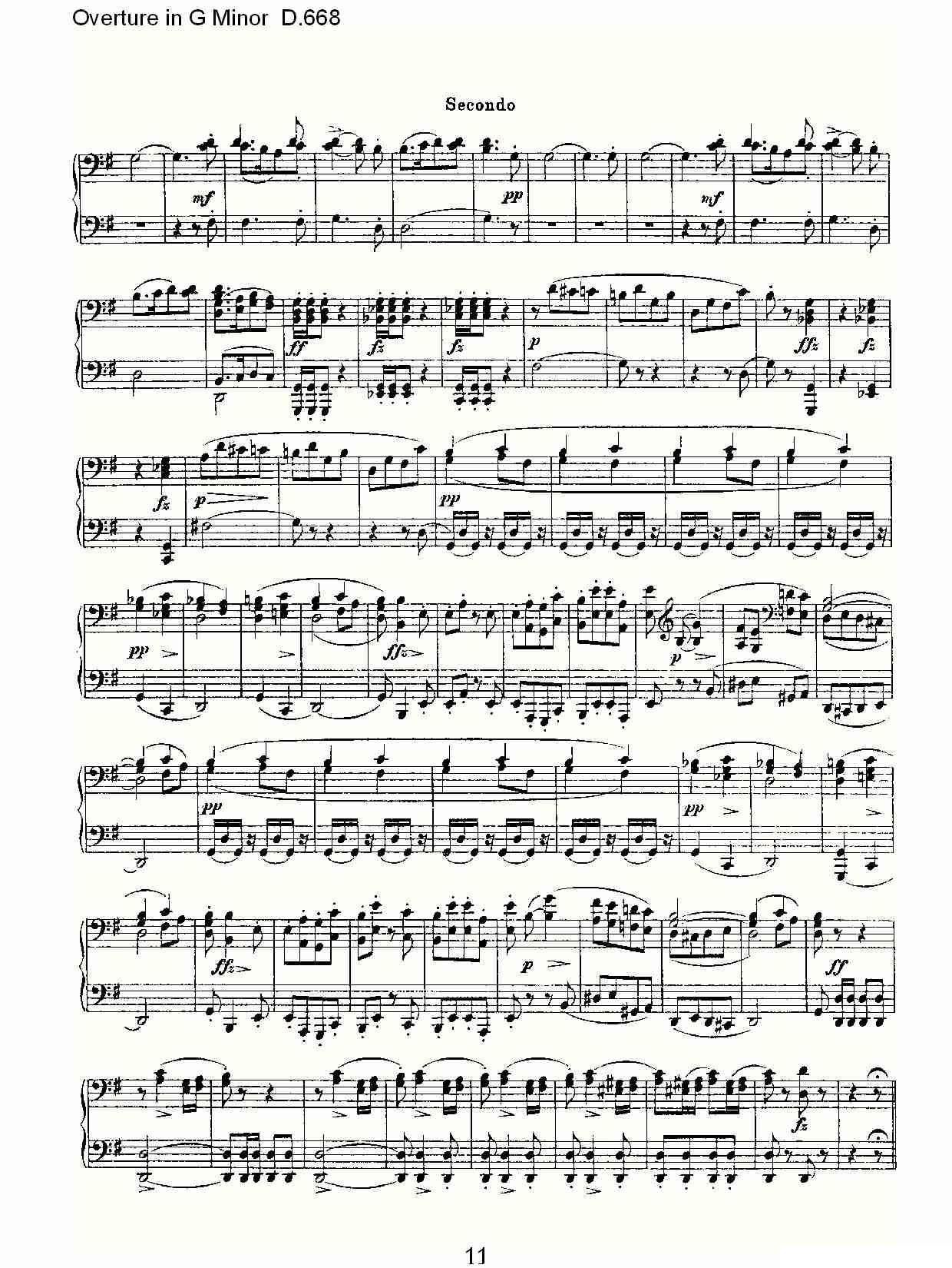 Overture in G Minor D.668（Ｇ小调序曲 D.668）钢琴曲谱（图11）