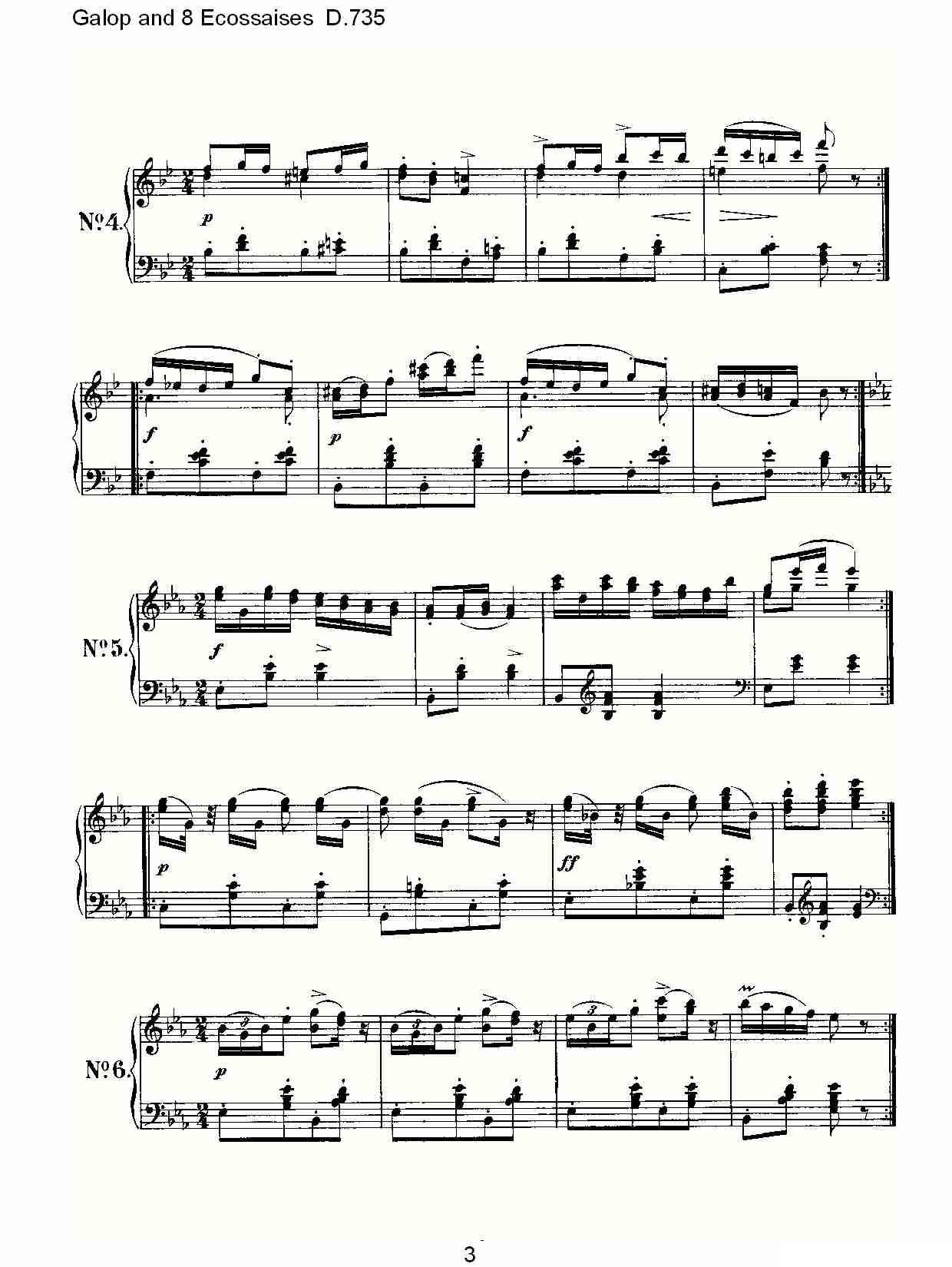 Galop and 8 Ecossaises D.735钢琴曲谱（图3）
