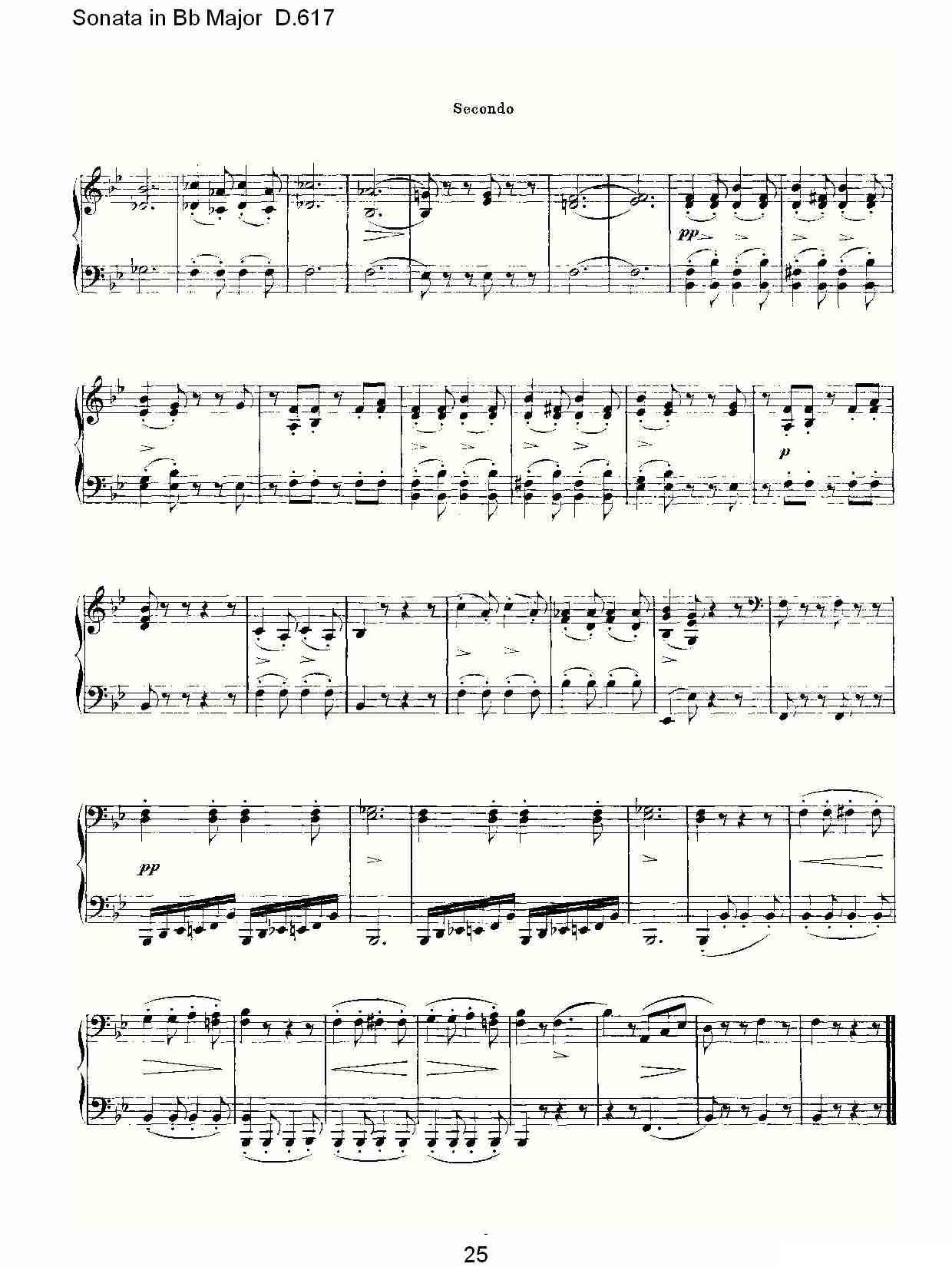Sonata in Bb Major D.617（Bb大调奏鸣曲 D.617）钢琴曲谱（图25）