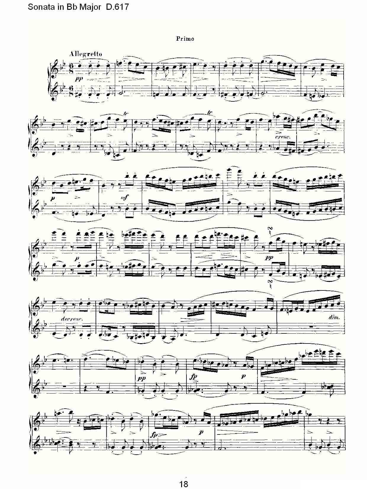 Sonata in Bb Major D.617（Bb大调奏鸣曲 D.617）钢琴曲谱（图18）