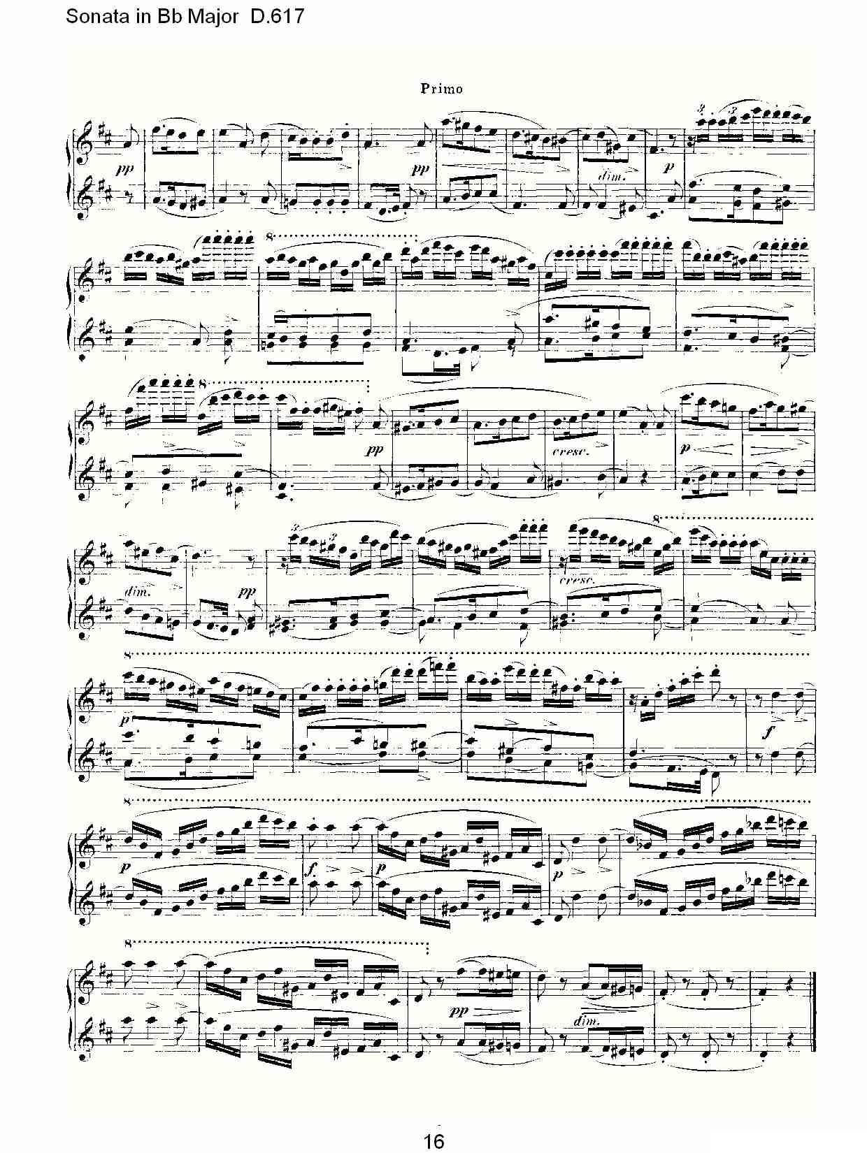 Sonata in Bb Major D.617（Bb大调奏鸣曲 D.617）钢琴曲谱（图16）
