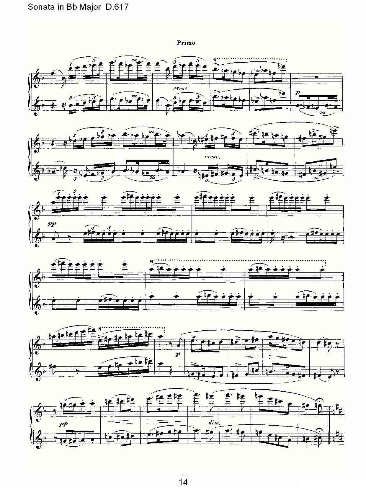 Sonata in Bb Major D.617（Bb大调奏鸣曲 D.617）钢琴曲谱（图14）