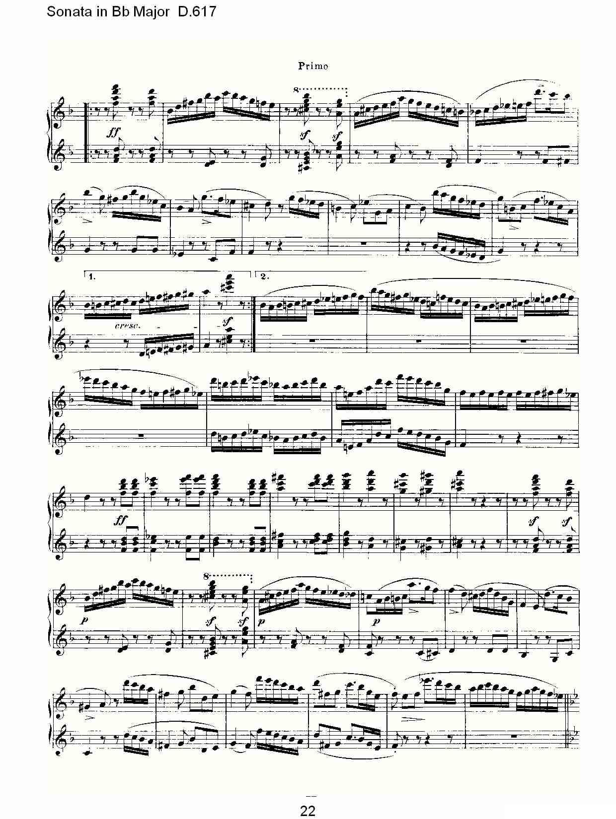 Sonata in Bb Major D.617（Bb大调奏鸣曲 D.617）钢琴曲谱（图22）