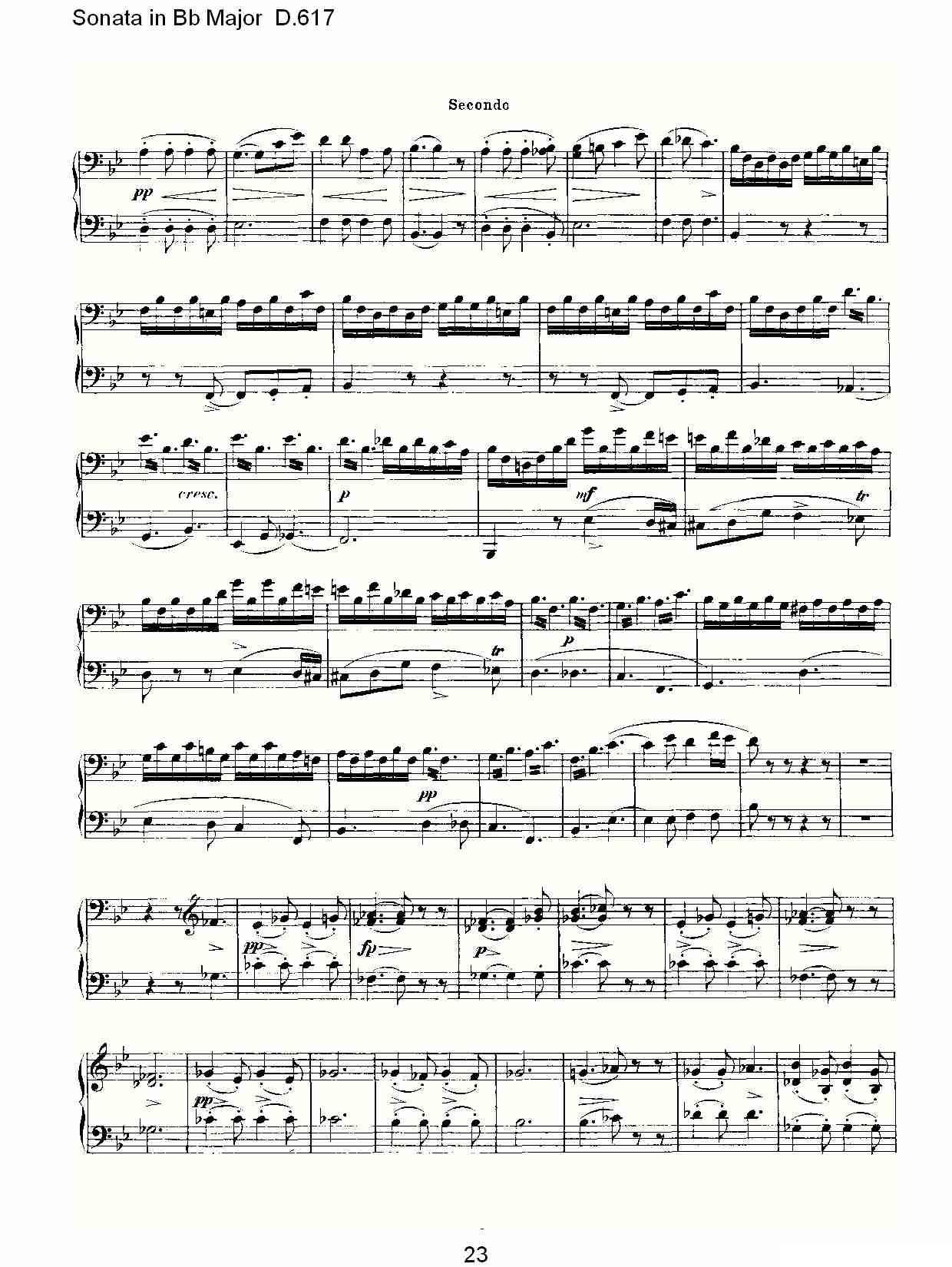 Sonata in Bb Major D.617（Bb大调奏鸣曲 D.617）钢琴曲谱（图23）