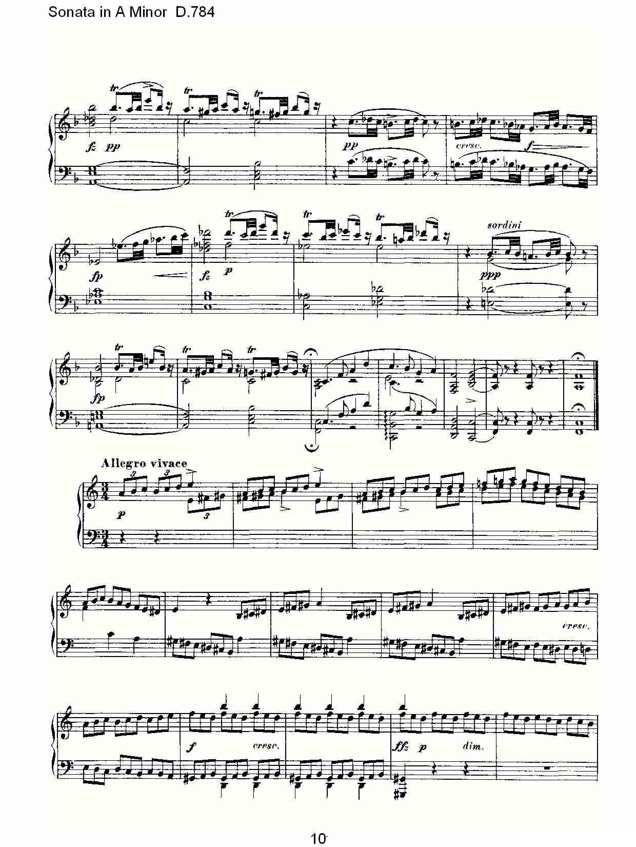 Sonata in A Minor D.784（A小调奏鸣曲D.784）钢琴曲谱（图10）