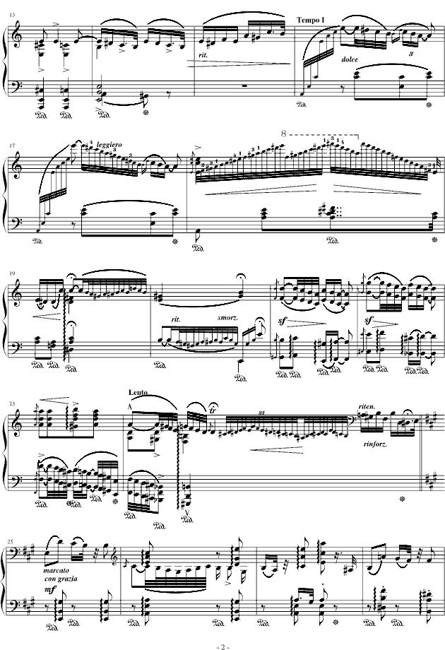 匈牙利狂想曲第13号钢琴曲谱（图2）