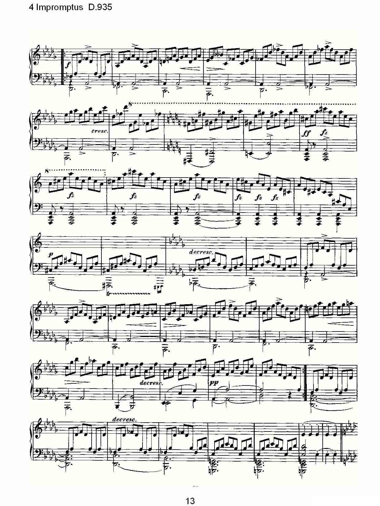 4 Impromptus D.935（4人即兴演奏D.935）钢琴曲谱（图13）