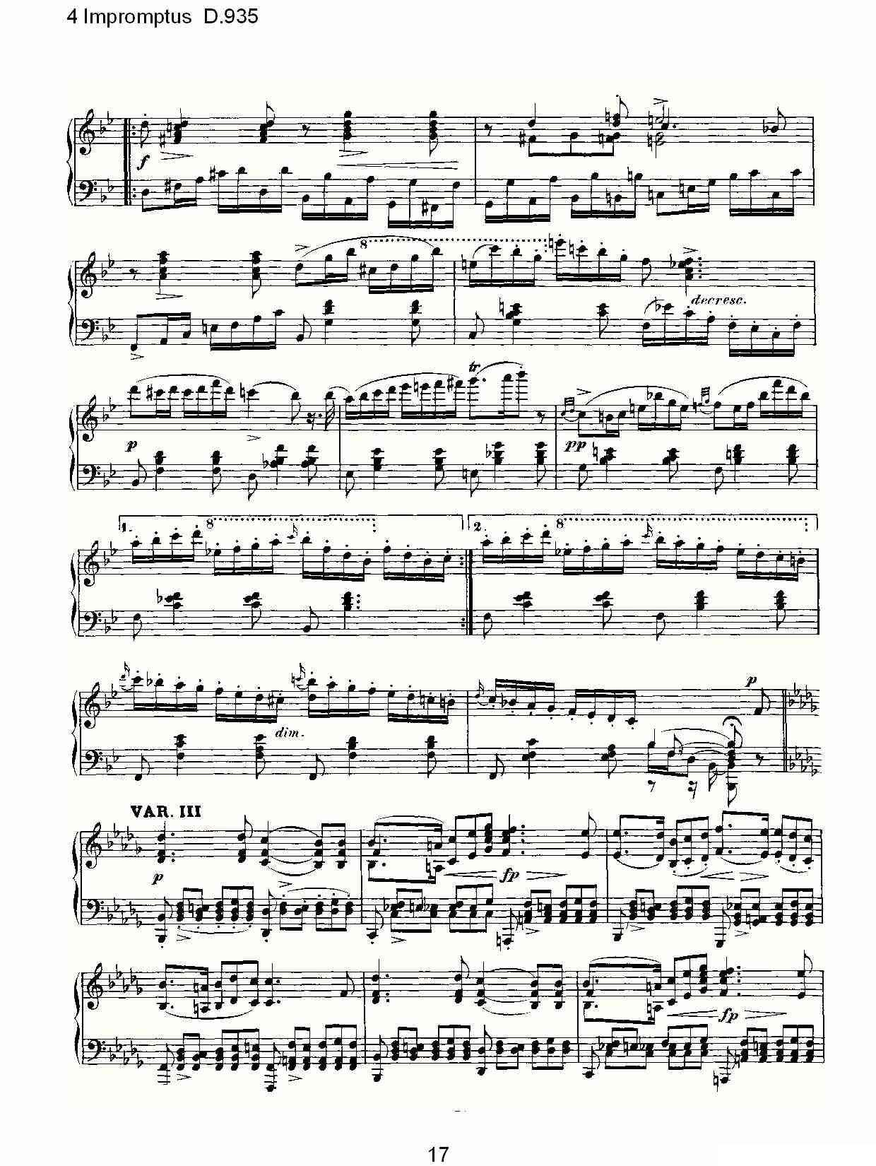 4 Impromptus D.935（4人即兴演奏D.935）钢琴曲谱（图17）