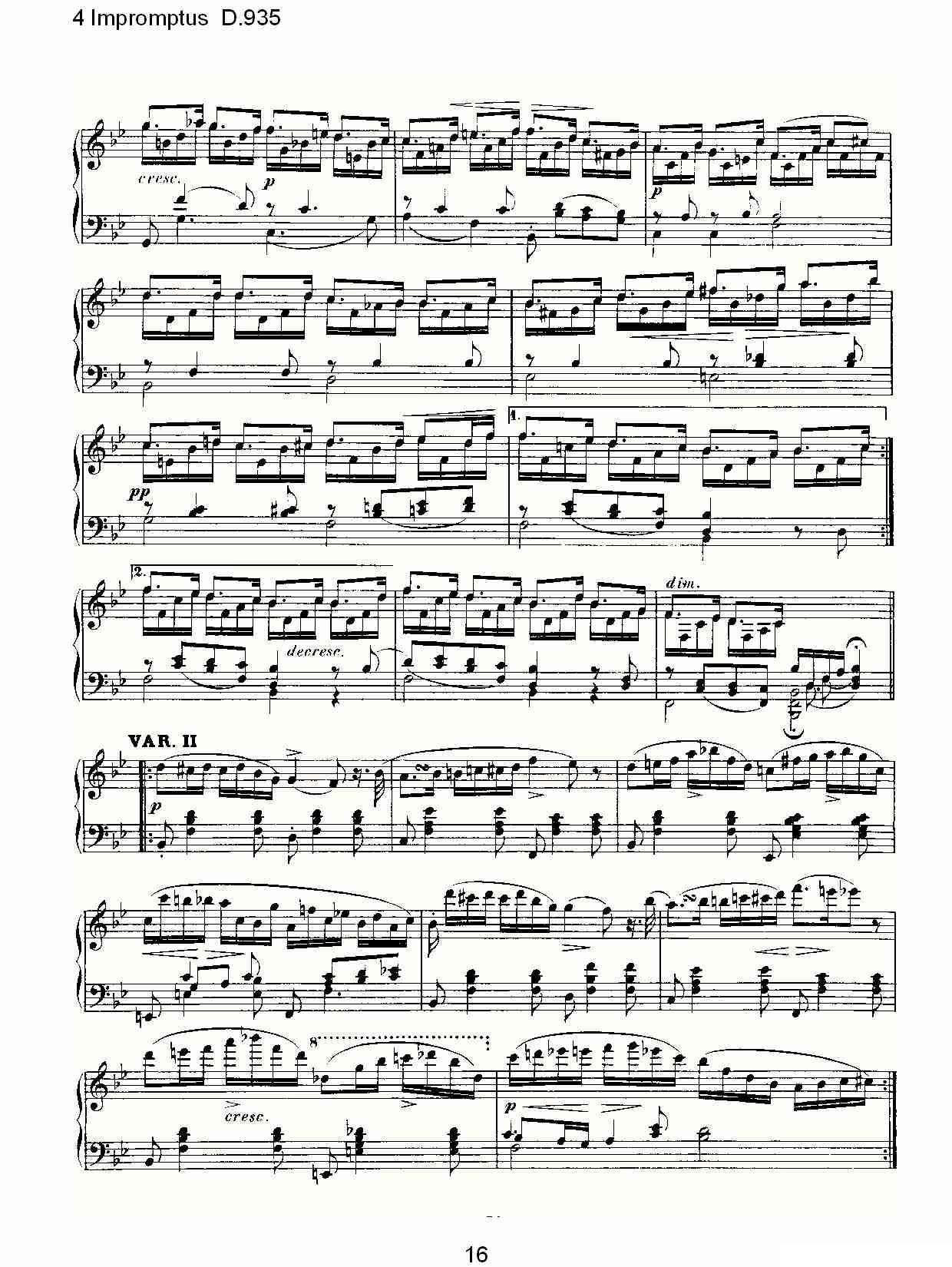 4 Impromptus D.935（4人即兴演奏D.935）钢琴曲谱（图16）