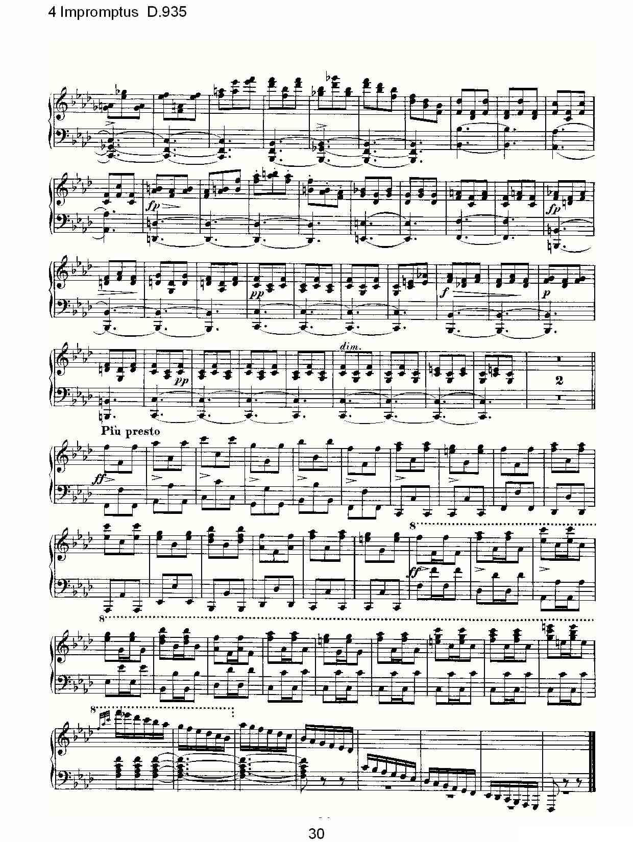 4 Impromptus D.935（4人即兴演奏D.935）钢琴曲谱（图30）