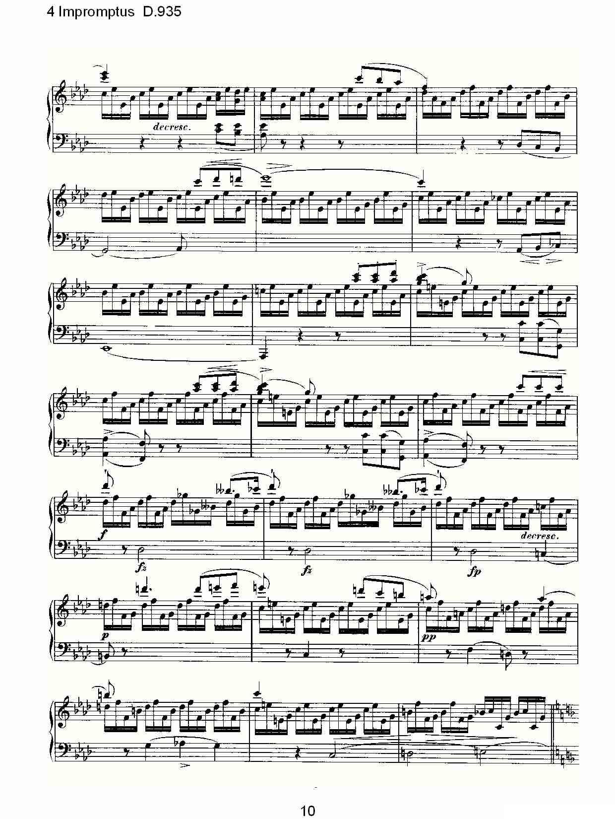 4 Impromptus D.935（4人即兴演奏D.935）钢琴曲谱（图10）