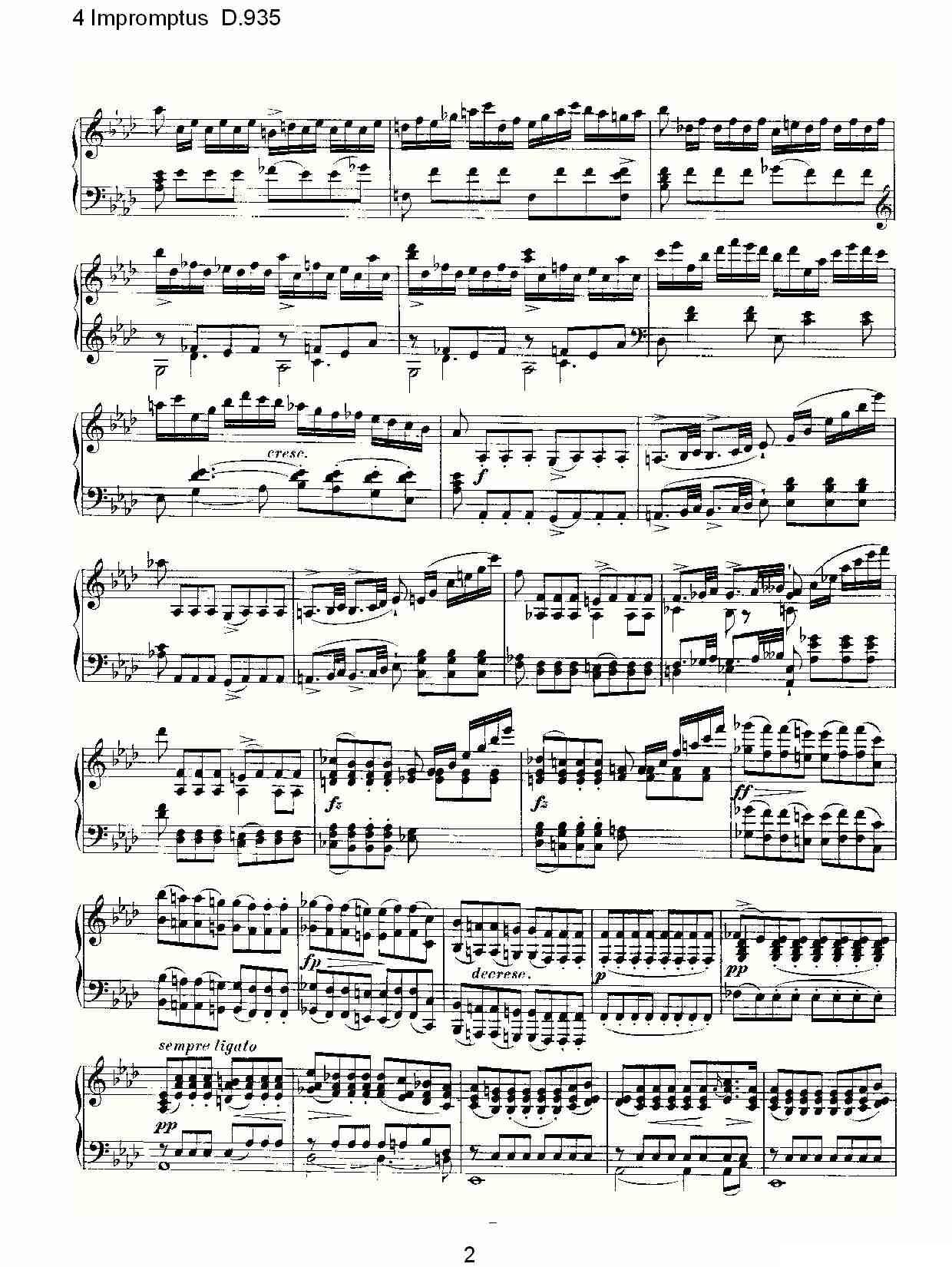 4 Impromptus D.935（4人即兴演奏D.935）钢琴曲谱（图3）