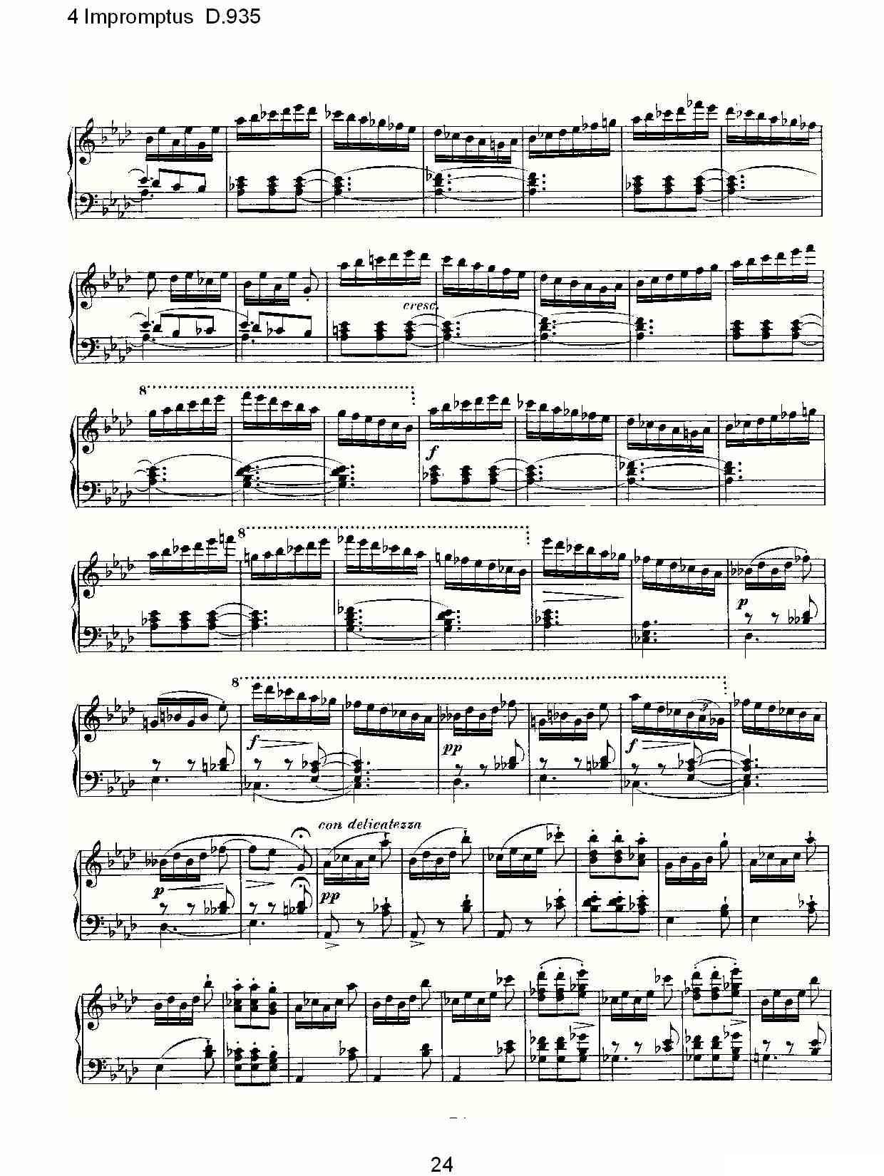 4 Impromptus D.935（4人即兴演奏D.935）钢琴曲谱（图24）