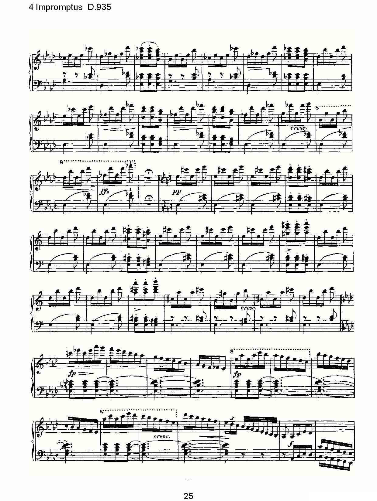 4 Impromptus D.935（4人即兴演奏D.935）钢琴曲谱（图25）