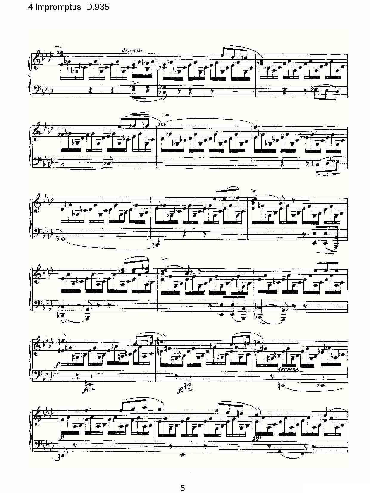4 Impromptus D.935（4人即兴演奏D.935）钢琴曲谱（图5）