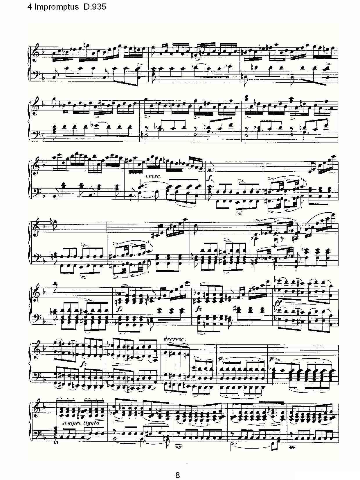 4 Impromptus D.935（4人即兴演奏D.935）钢琴曲谱（图8）