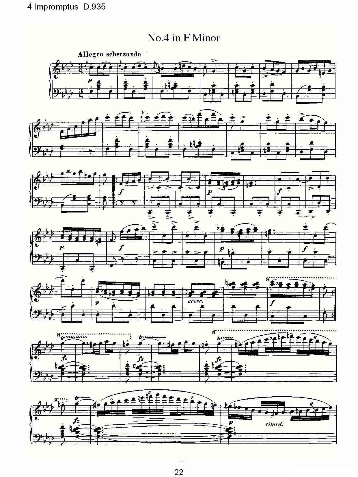 4 Impromptus D.935（4人即兴演奏D.935）钢琴曲谱（图22）