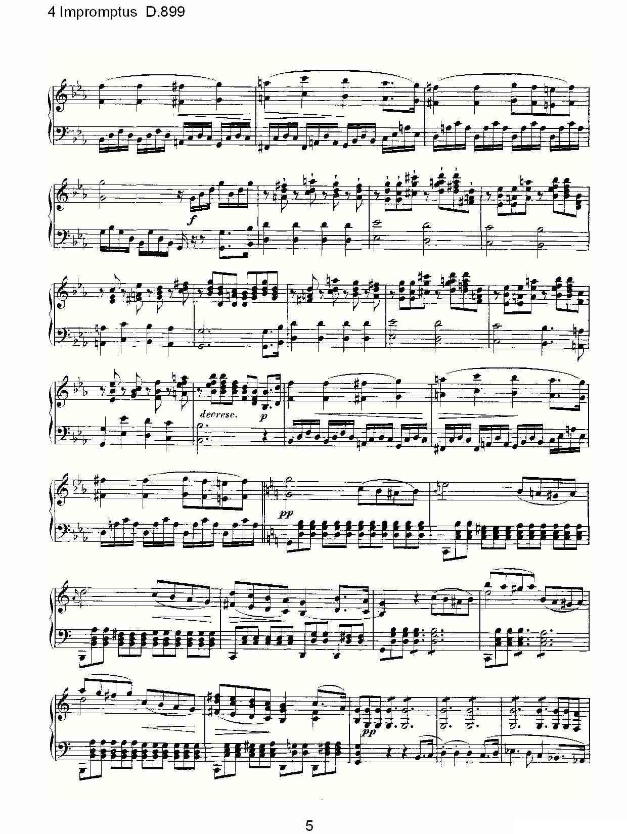 4 Impromptus D.899（4人即兴演奏 D.899）钢琴曲谱（图5）
