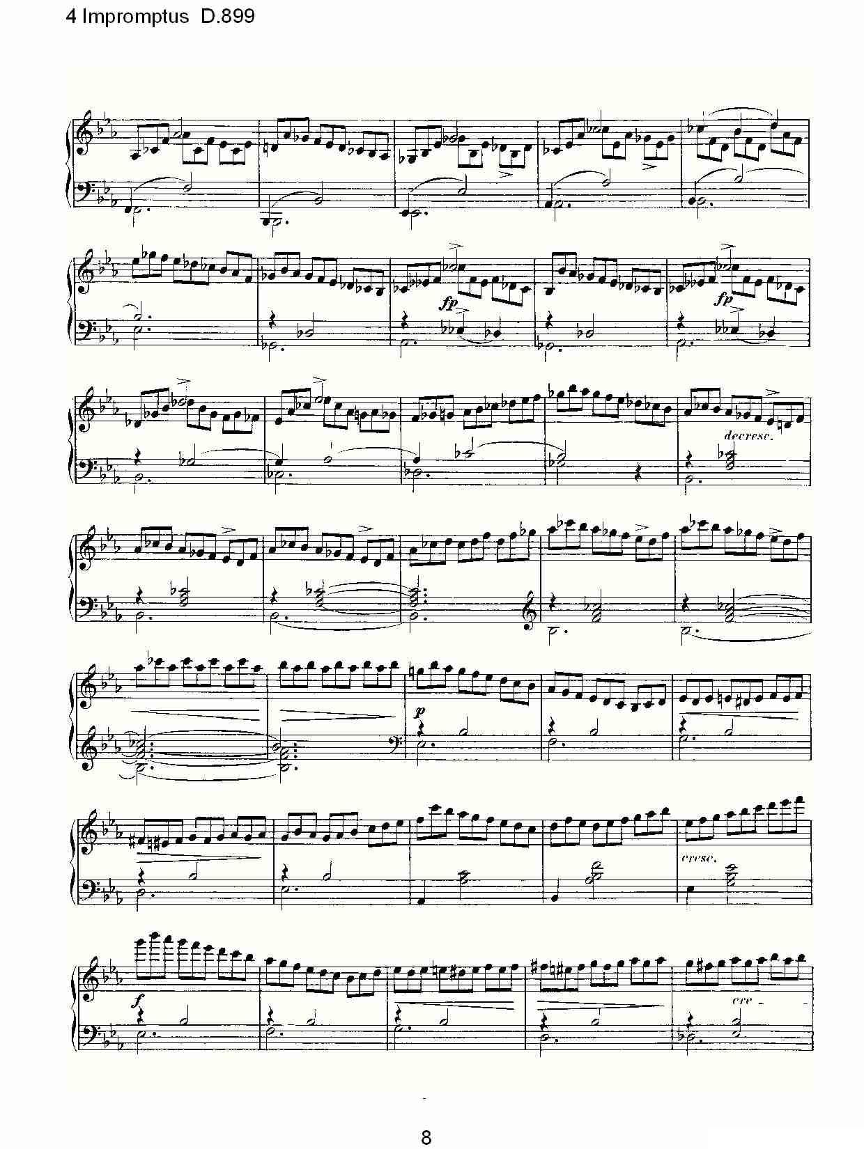 4 Impromptus D.899（4人即兴演奏 D.899）钢琴曲谱（图8）