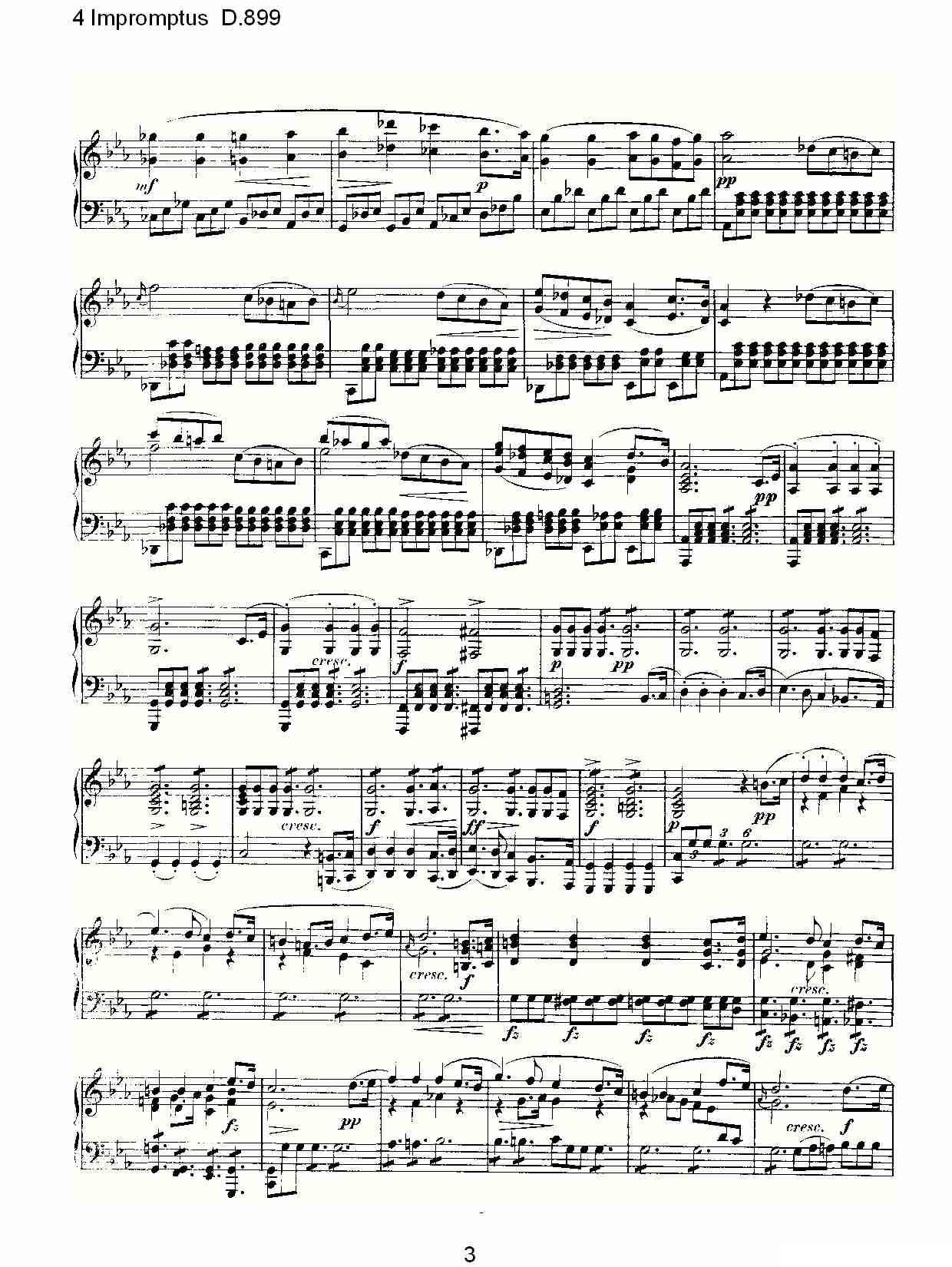 4 Impromptus D.899（4人即兴演奏 D.899）钢琴曲谱（图3）