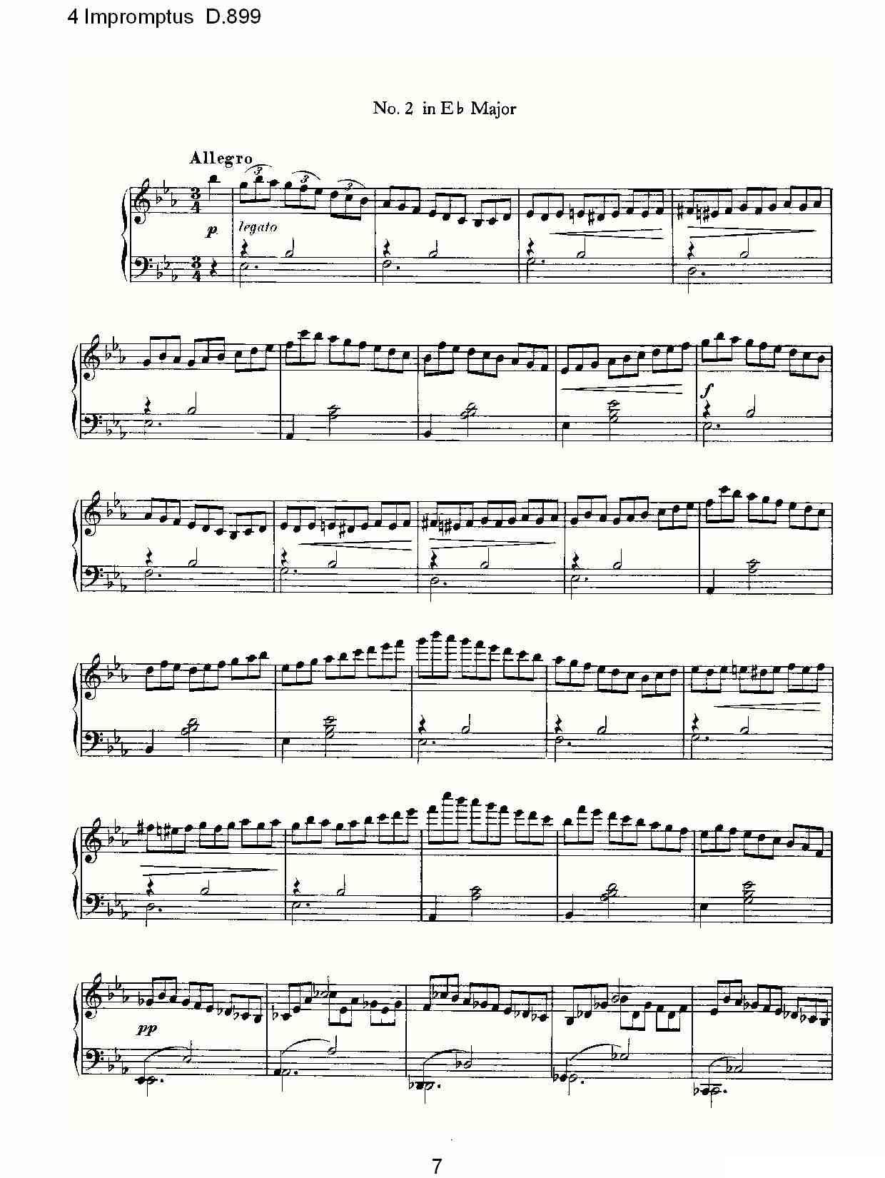 4 Impromptus D.899（4人即兴演奏 D.899）钢琴曲谱（图7）