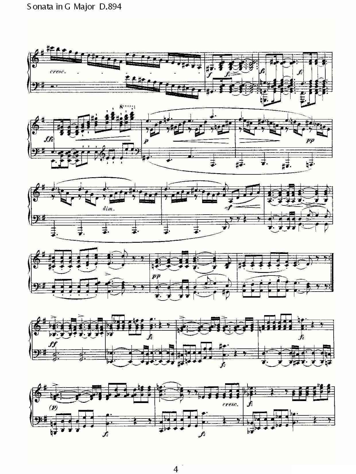 Sonata in G Major D.894（G大调奏鸣曲 D.894）钢琴曲谱（图4）