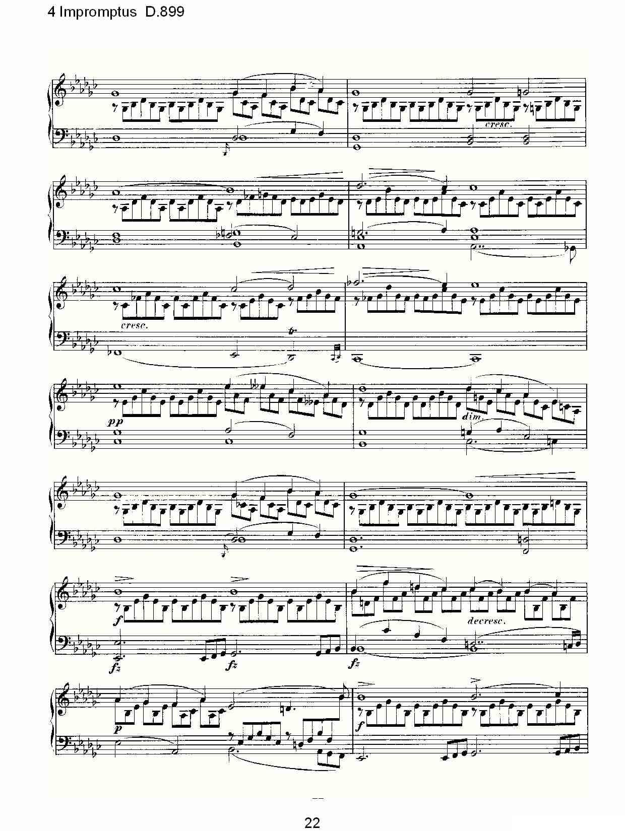 4 Impromptus D.899（4人即兴演奏 D.899）钢琴曲谱（图22）