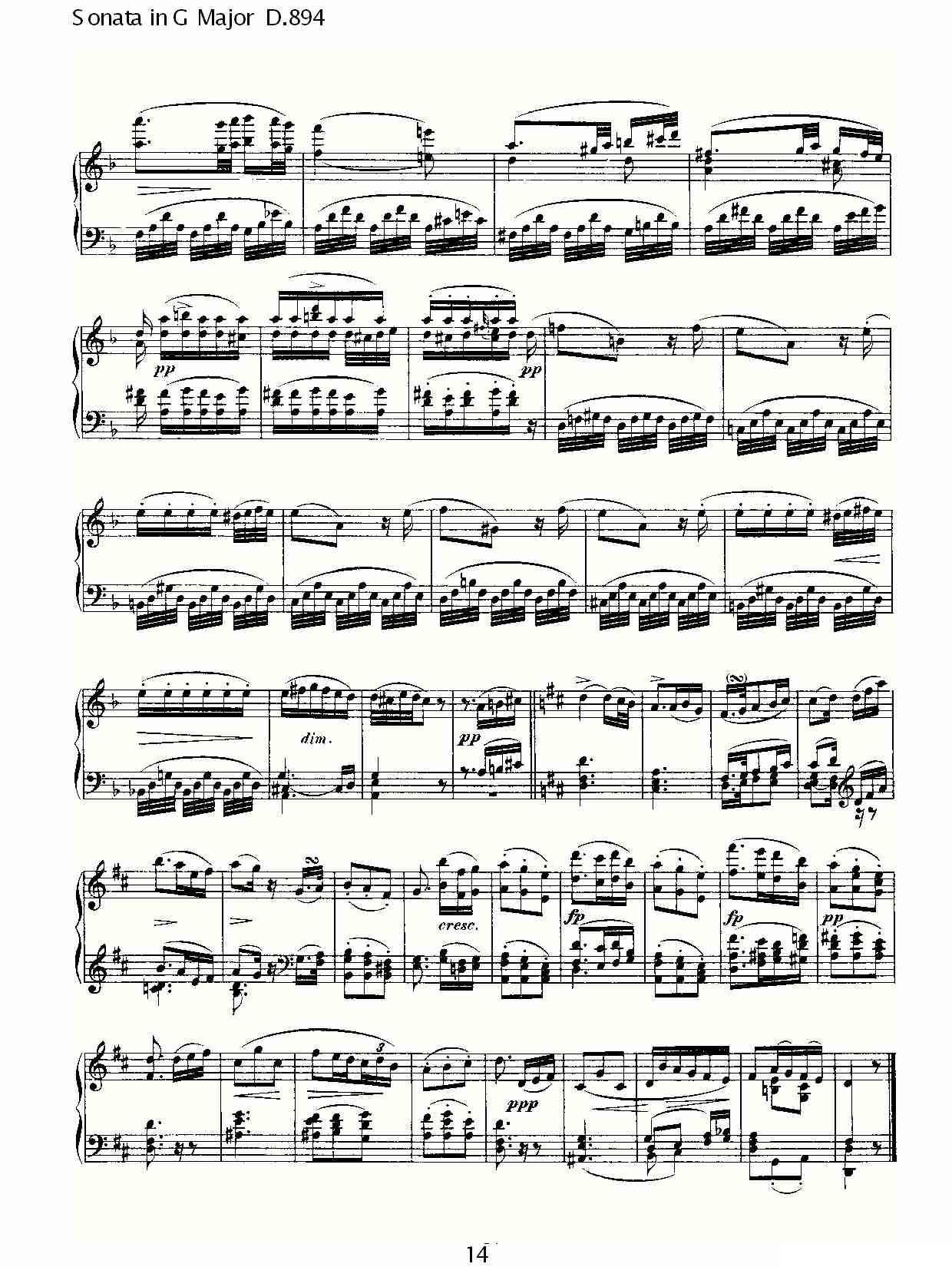 Sonata in G Major D.894（G大调奏鸣曲 D.894）钢琴曲谱（图14）