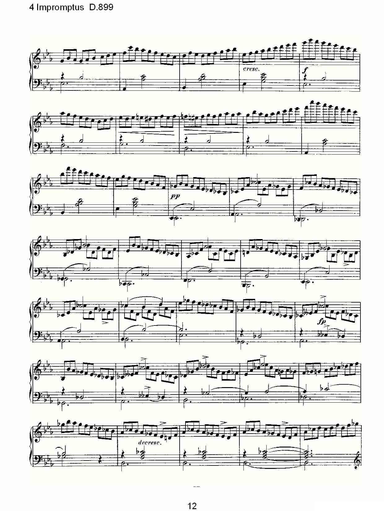 4 Impromptus D.899（4人即兴演奏 D.899）钢琴曲谱（图12）