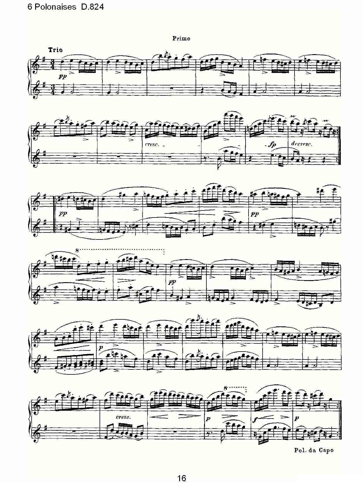 6 Polonaises D.824（6波罗乃兹舞曲 D.824）钢琴曲谱（图16）