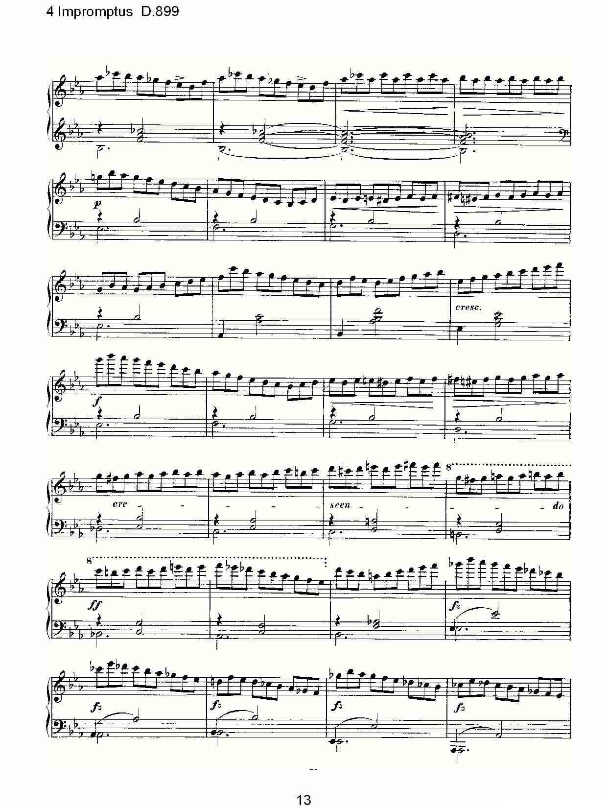 4 Impromptus D.899（4人即兴演奏 D.899）钢琴曲谱（图13）