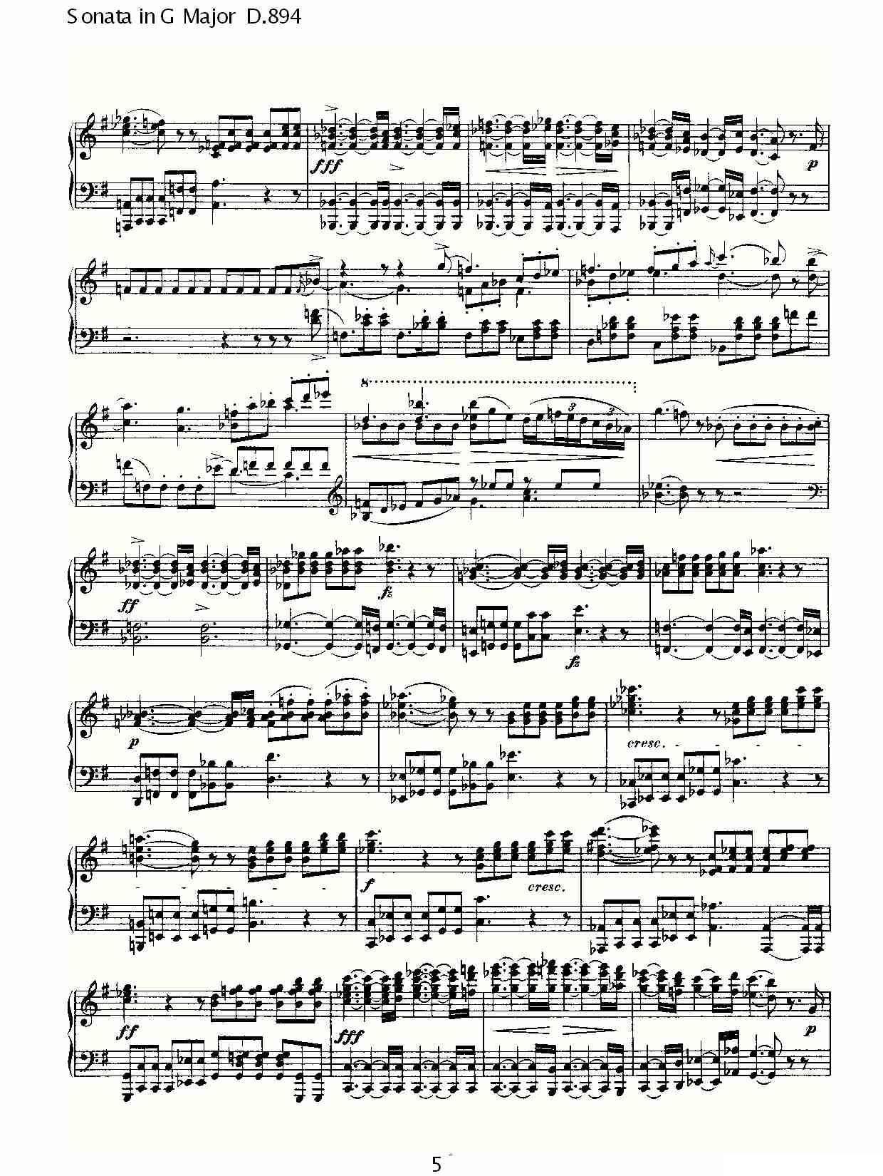 Sonata in G Major D.894（G大调奏鸣曲 D.894）钢琴曲谱（图5）