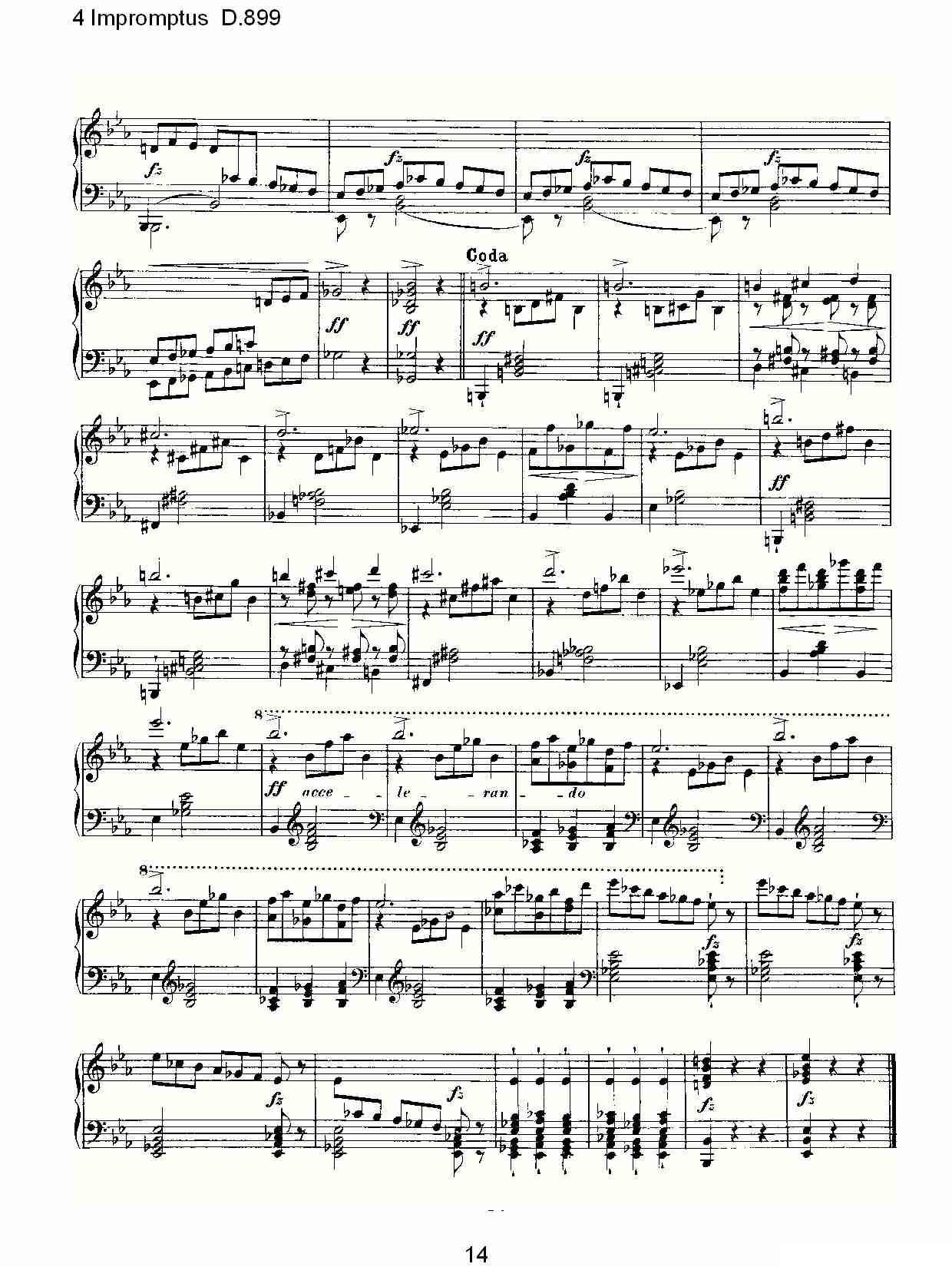 4 Impromptus D.899（4人即兴演奏 D.899）钢琴曲谱（图14）