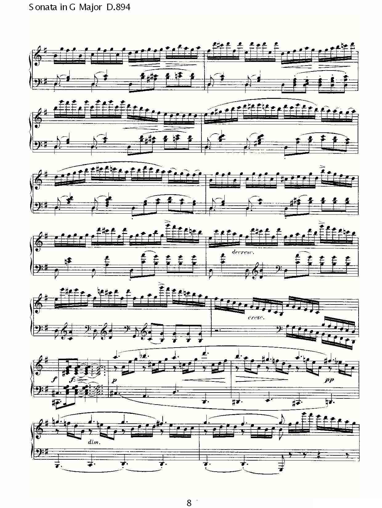 Sonata in G Major D.894（G大调奏鸣曲 D.894）钢琴曲谱（图8）