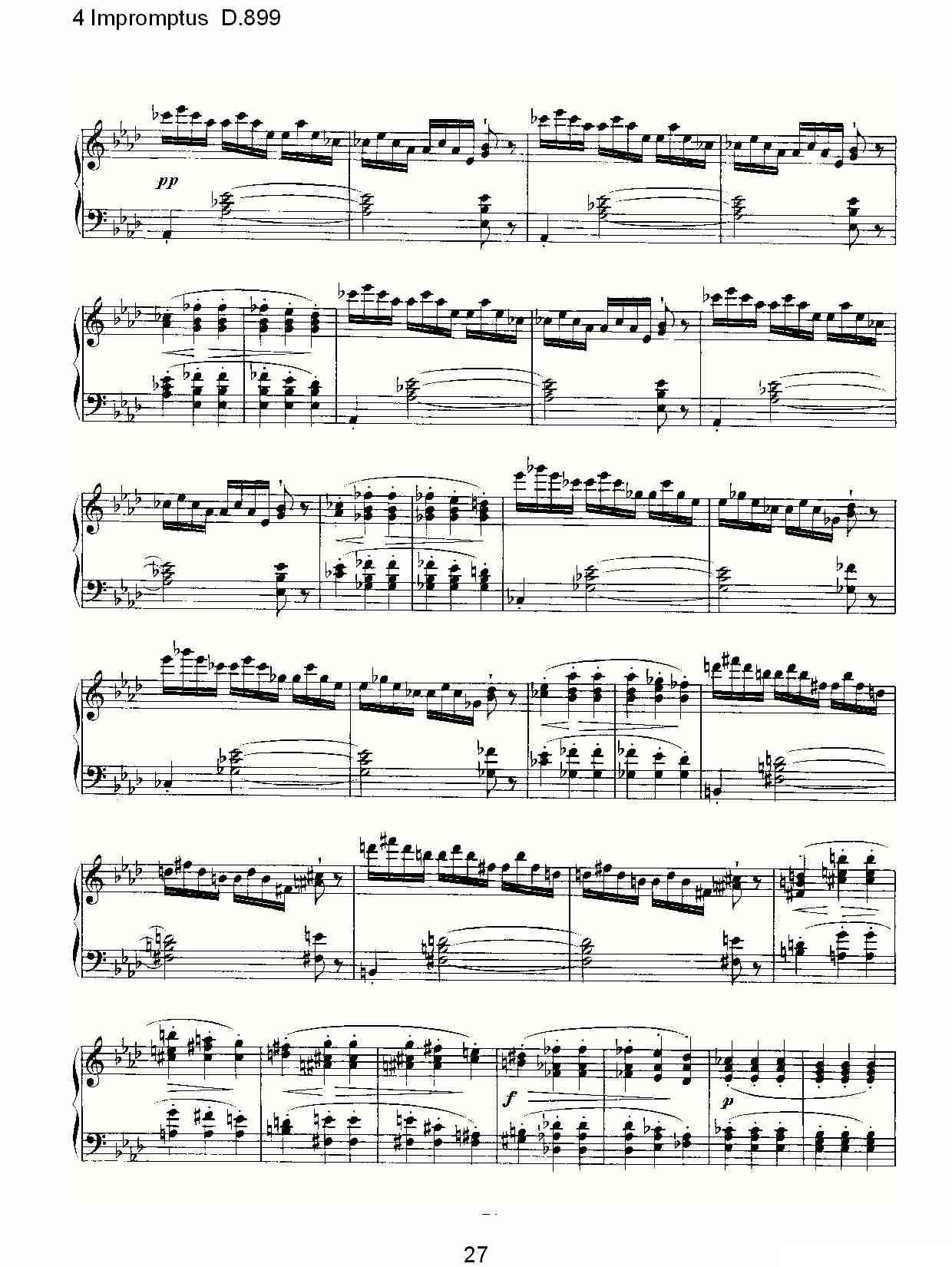 4 Impromptus D.899（4人即兴演奏 D.899）钢琴曲谱（图27）