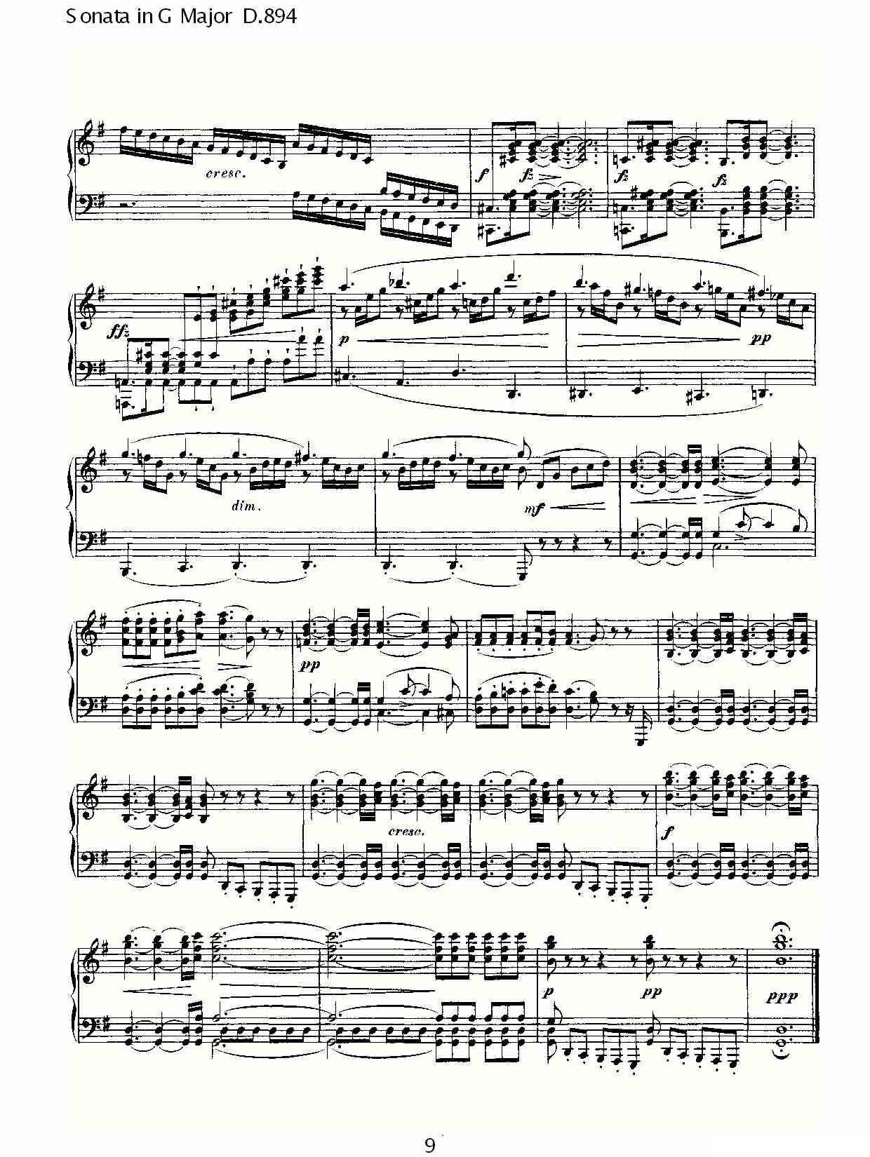 Sonata in G Major D.894（G大调奏鸣曲 D.894）钢琴曲谱（图9）